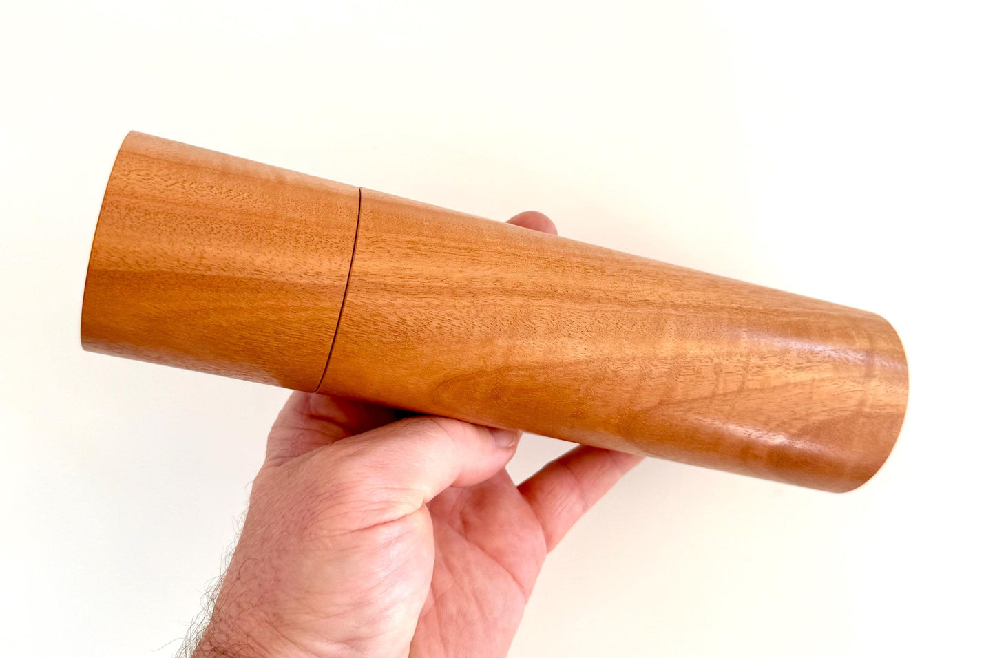 Handcrafted River Red Gum Pepper Grinder Set: Modern Wood Salt Mill
