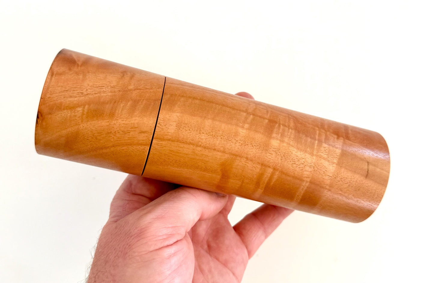 Handcrafted River Red Gum Pepper Grinder Set: Modern Wood Salt Mill