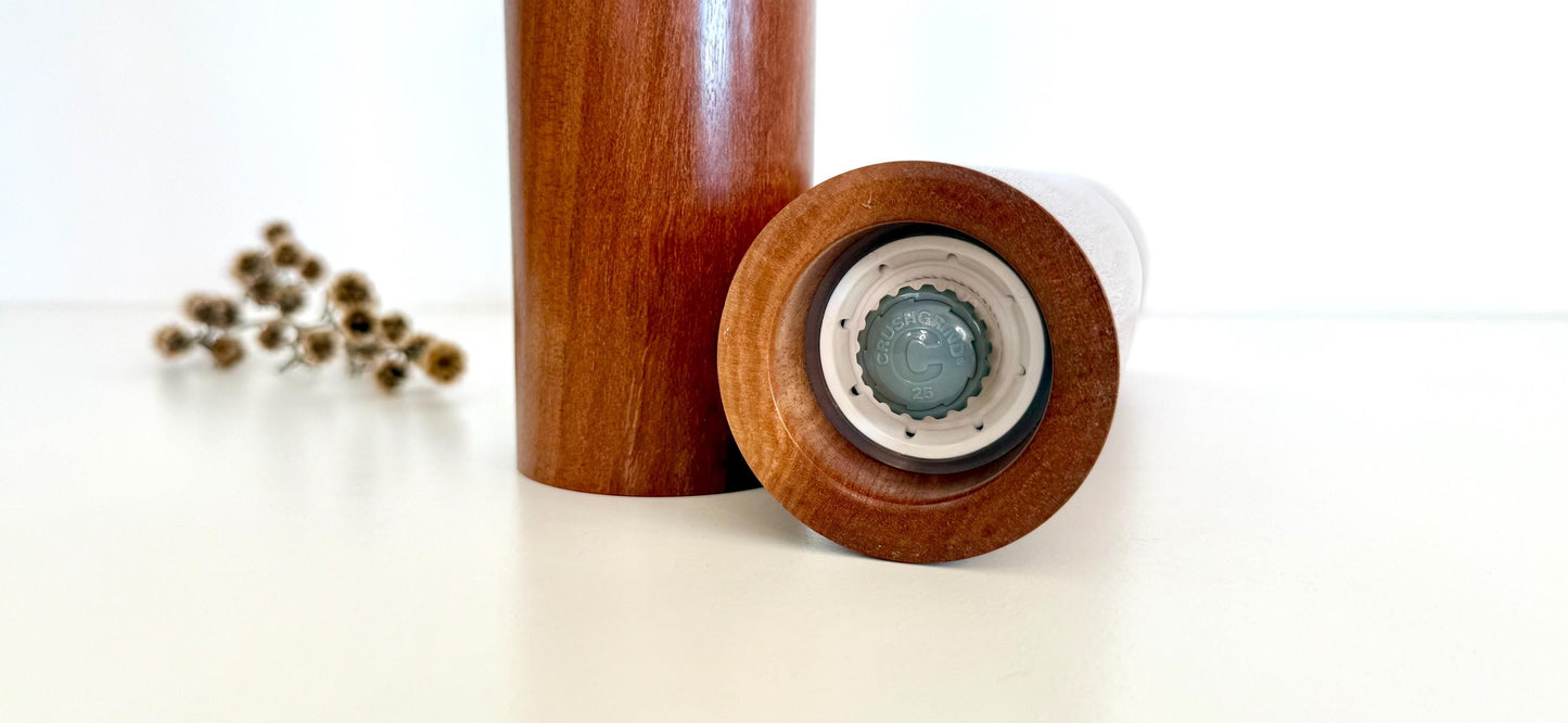 Handcrafted Peppermint timber Pepper Grinder Set: Australian Handmade Ceramic Mills