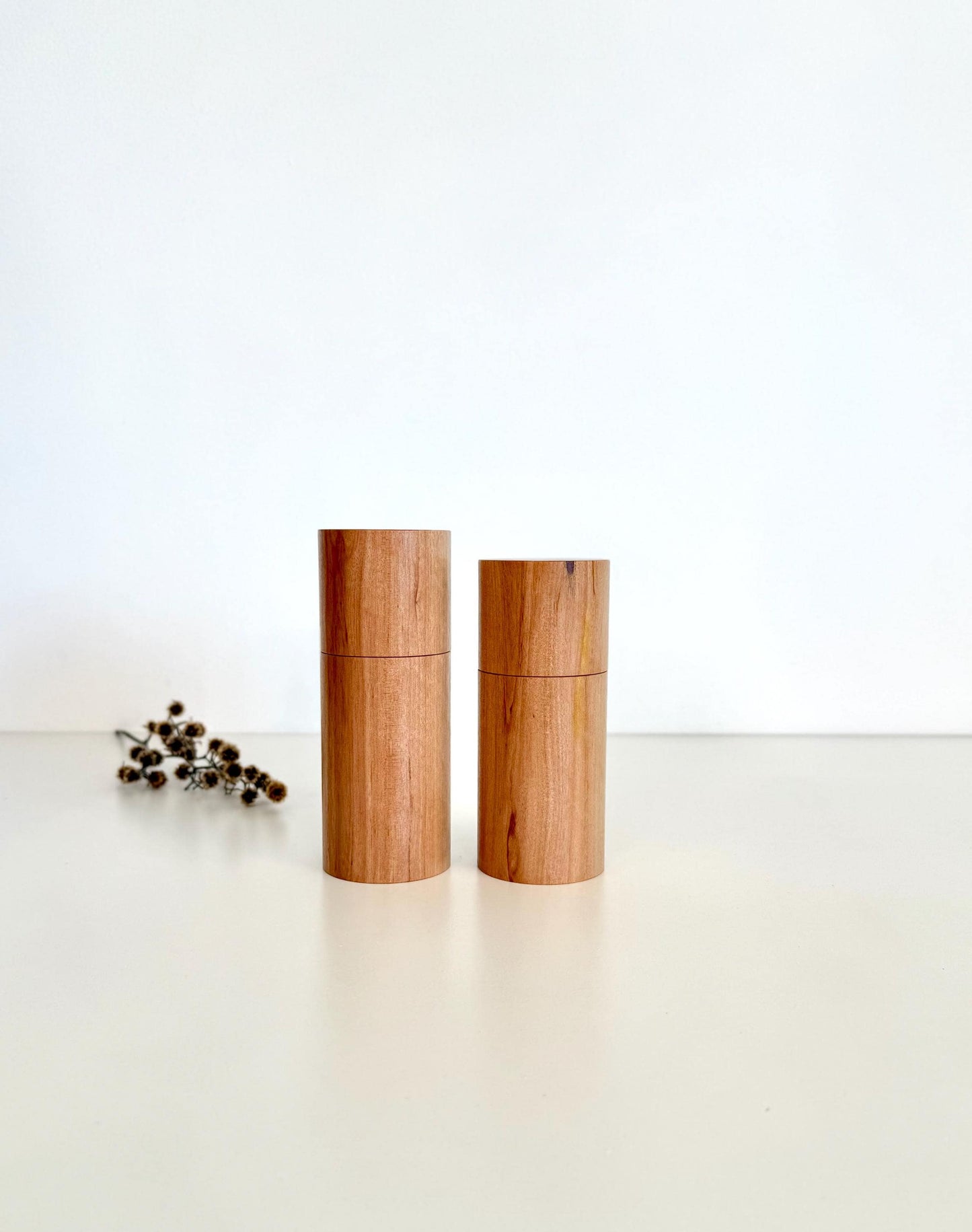 Handcrafted Bottlebrush Pepper Grinder Set: Australian Handmade Ceramic Mini Mills