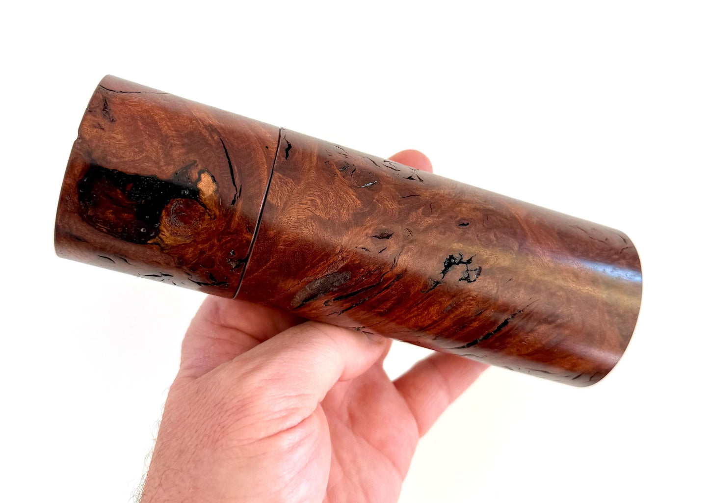 Handcrafted Jarrah Burl and Blackbutt Pepper Grinder Set: Australian Handmade Ceramic Mills