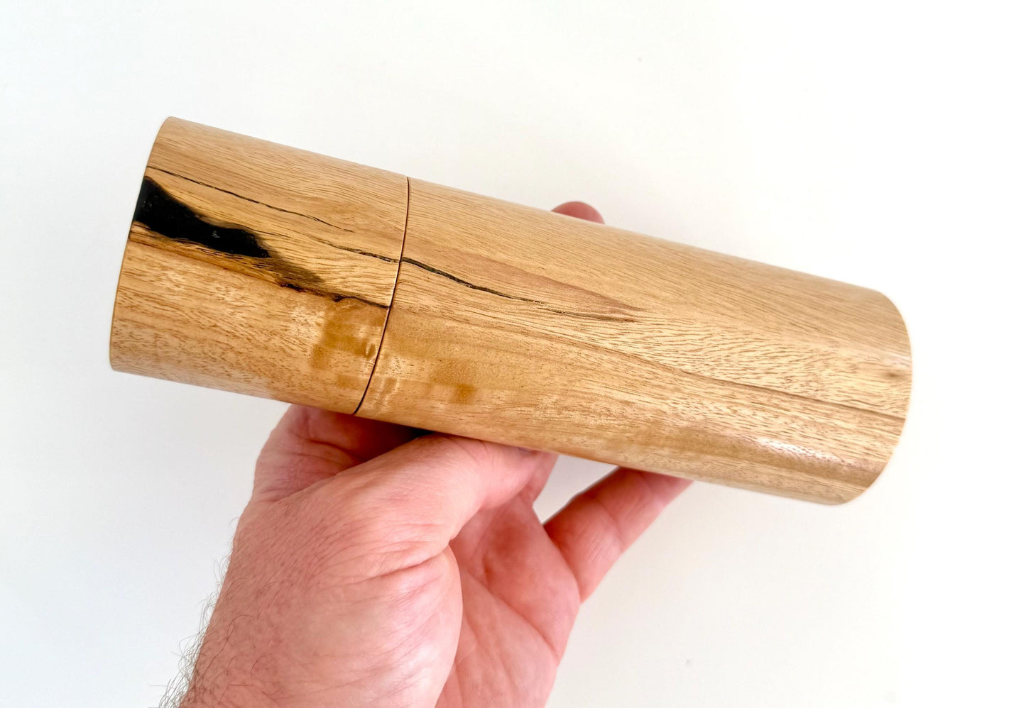 Handcrafted Jarrah Burl and Blackbutt Pepper Grinder Set: Australian Handmade Ceramic Mills