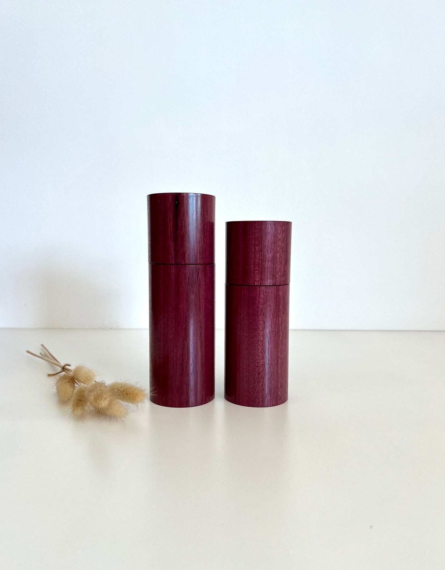 Pepper Grinder, Wood, Pepper Mill, Salt and Pepper mill set, Purple Heart timber, Birthday gift, Ceramic grinder, Gift for him