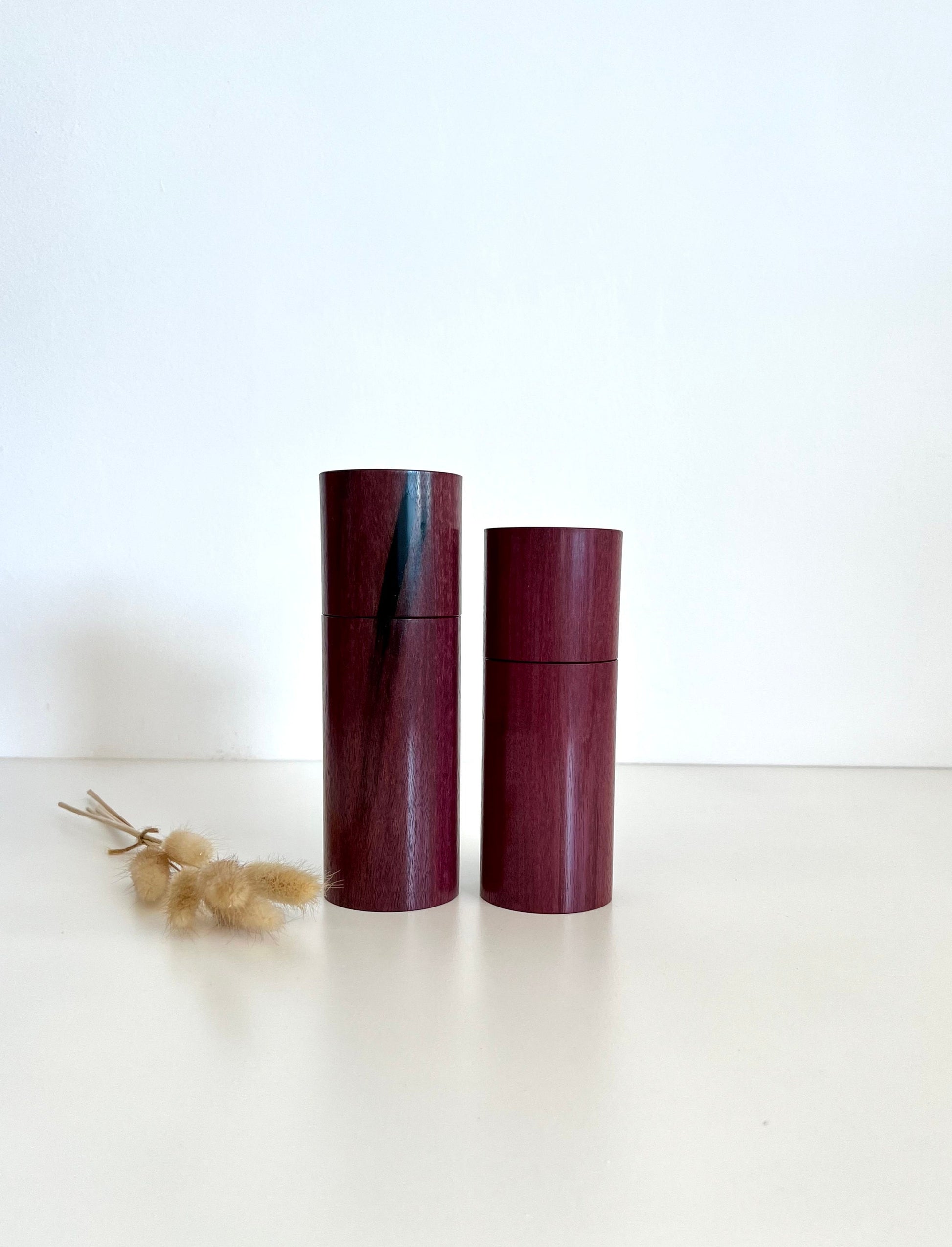 Pepper Grinder, Wood, Pepper Mill, Salt and Pepper mill set, Purple Heart timber, Birthday gift, Ceramic grinder, Gift for him