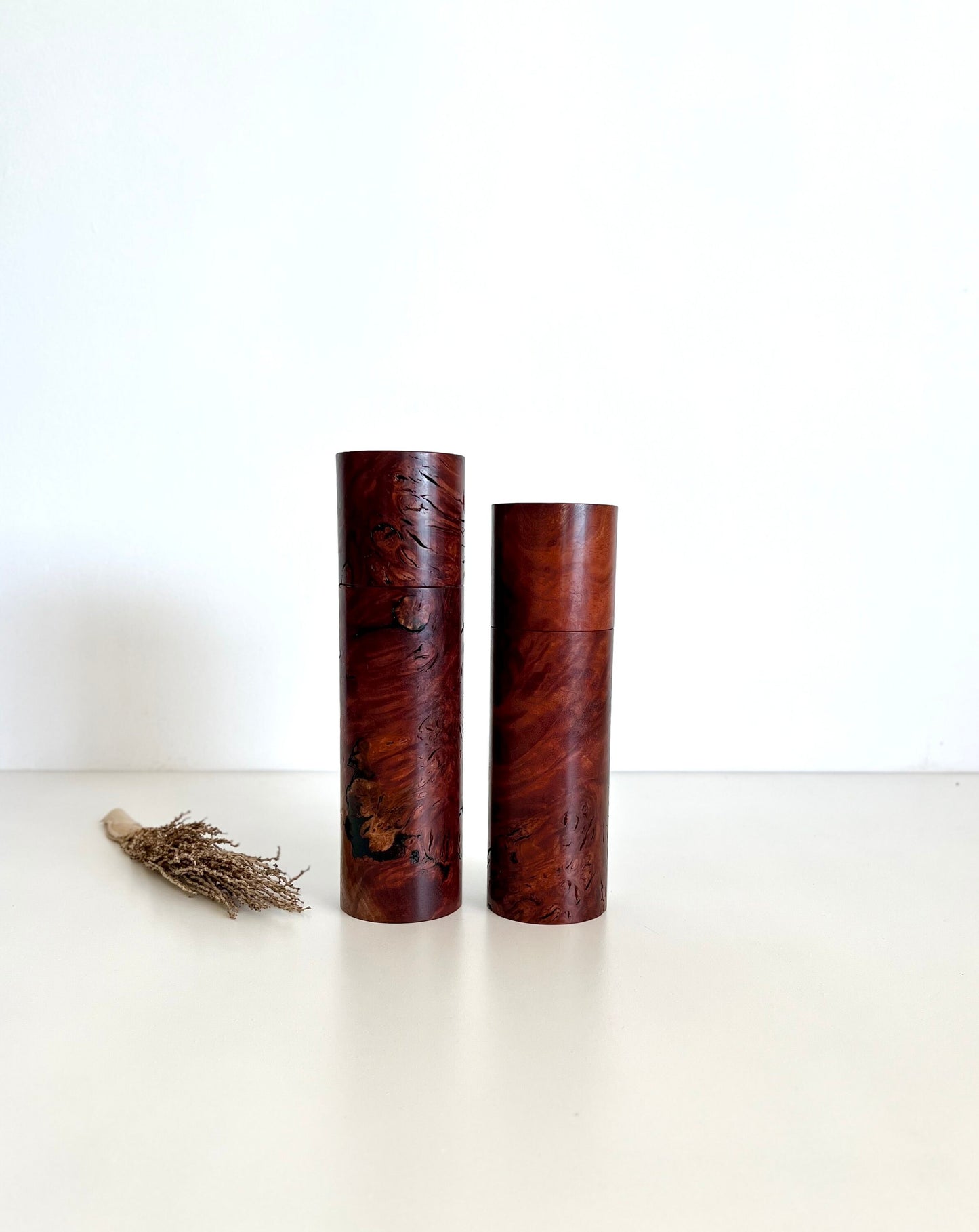 Pepper Grinder, Wood, Pepper Mill, Salt and Pepper mill set, Australian Jarrah Burl, Ceramic grinder, Anniversary gift