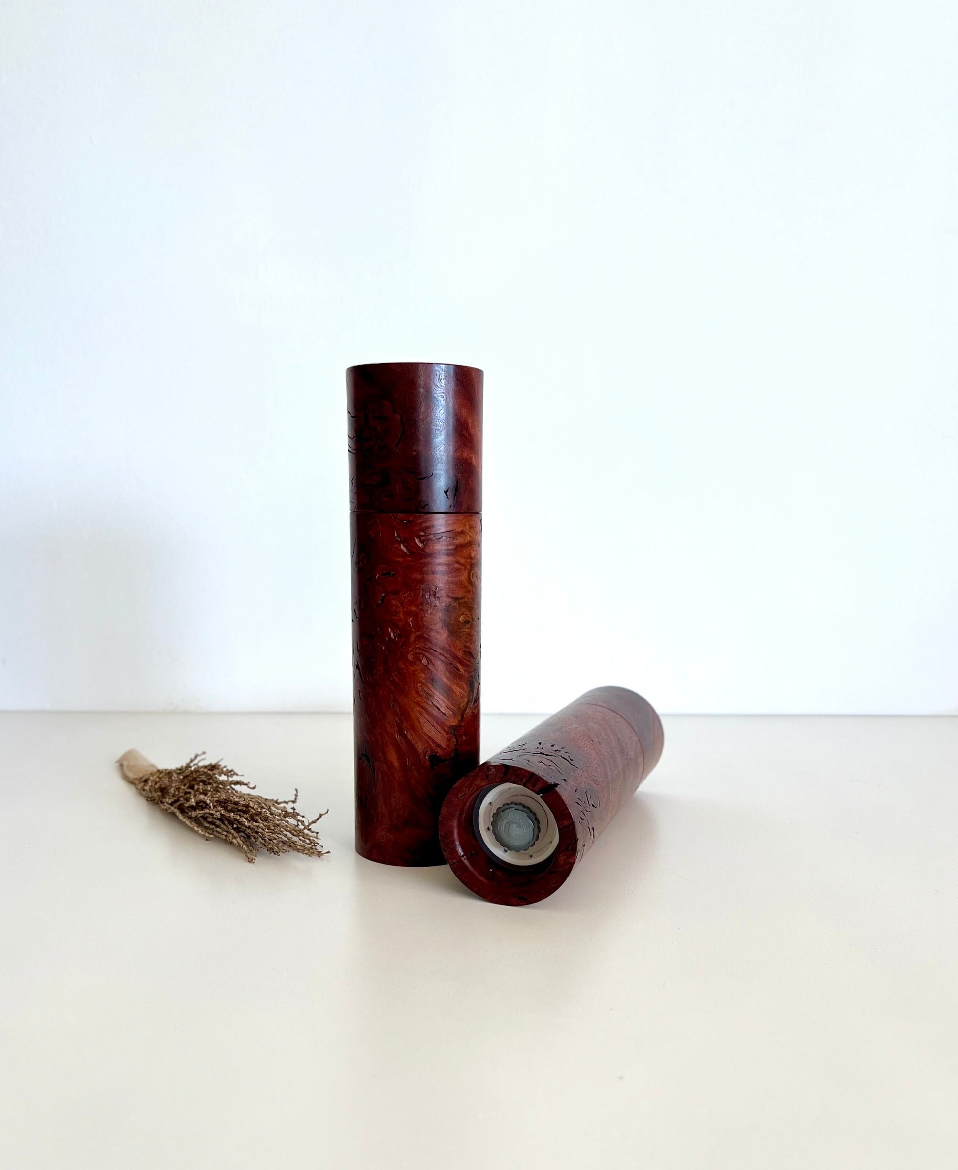 Pepper Grinder, Wood, Pepper Mill, Salt and Pepper mill set, Australian Jarrah Burl, Ceramic grinder, Anniversary gift