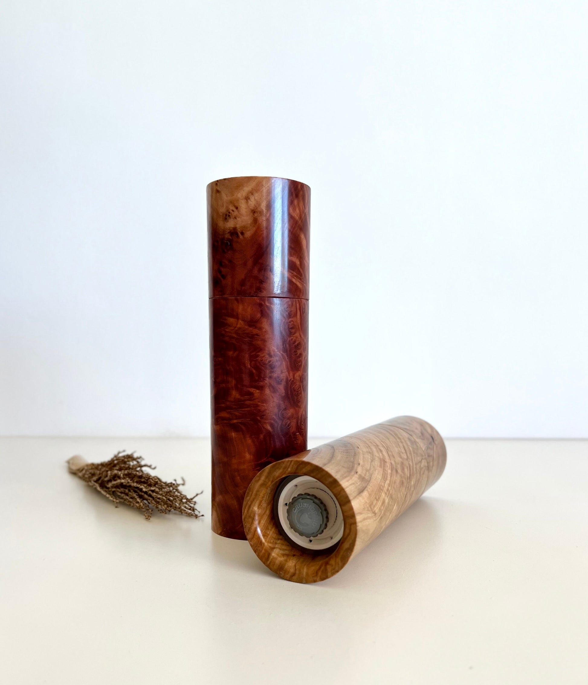 Pepper Grinder, Wood, Pepper Mill, Salt and Pepper mill set, Australian Burl wood, Wedding gift, Ceramic grinder, Gift for her, Crushgrind