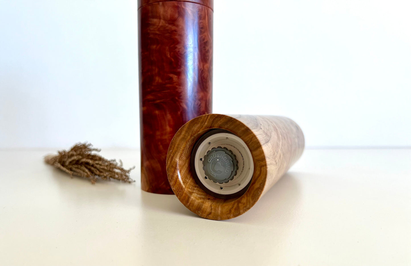 Pepper Grinder, Wood, Pepper Mill, Salt and Pepper mill set, Australian Burl wood, Wedding gift, Ceramic grinder, Gift for her, Crushgrind