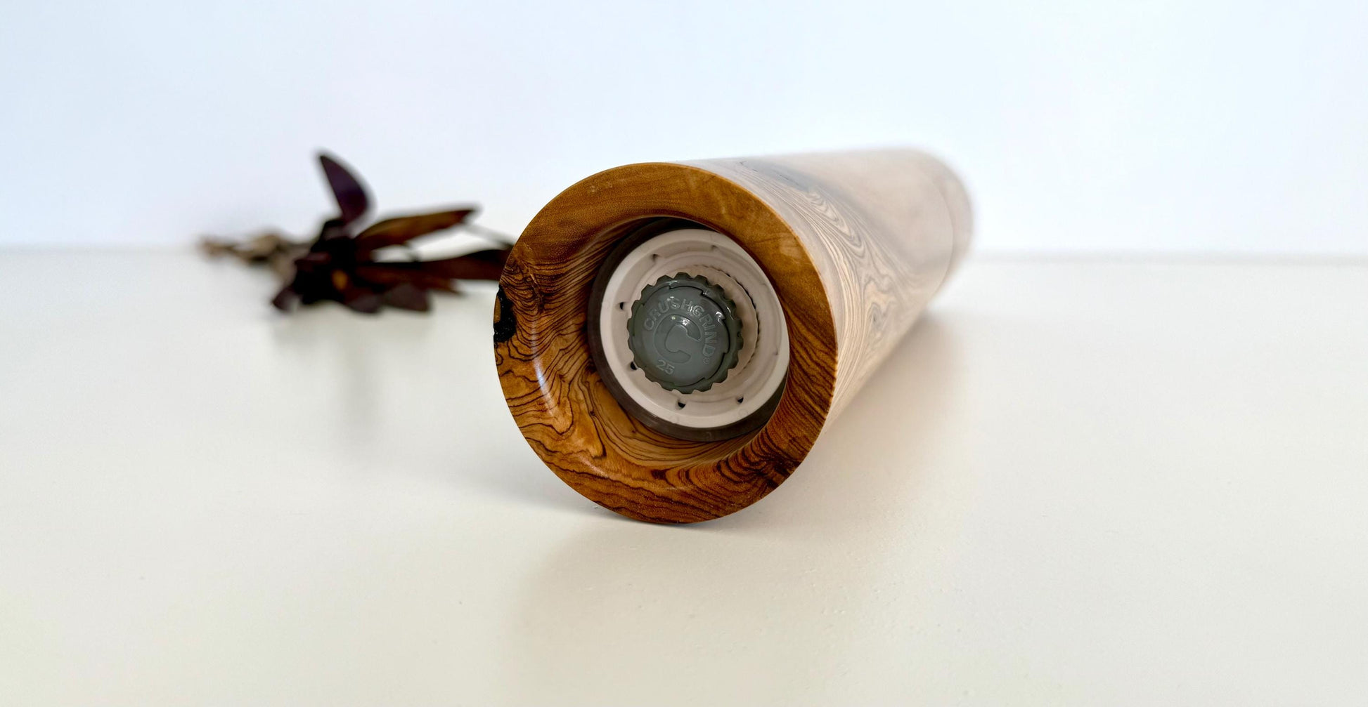 Handcrafted Olive wood Pepper Grinder: Australian Handmade Ceramic Mill