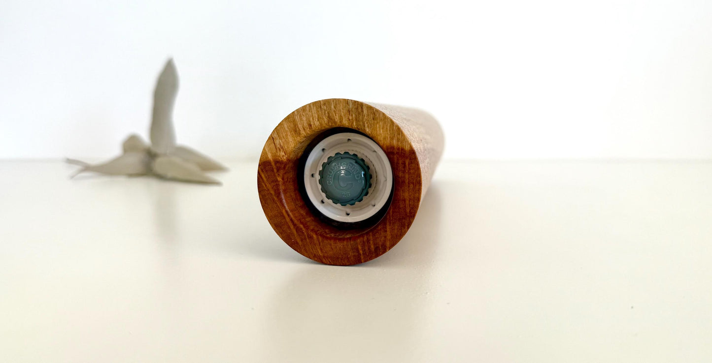 Handcrafted Snotty Gobble wood Pepper Grinder: Australian Handmade Ceramic Mill