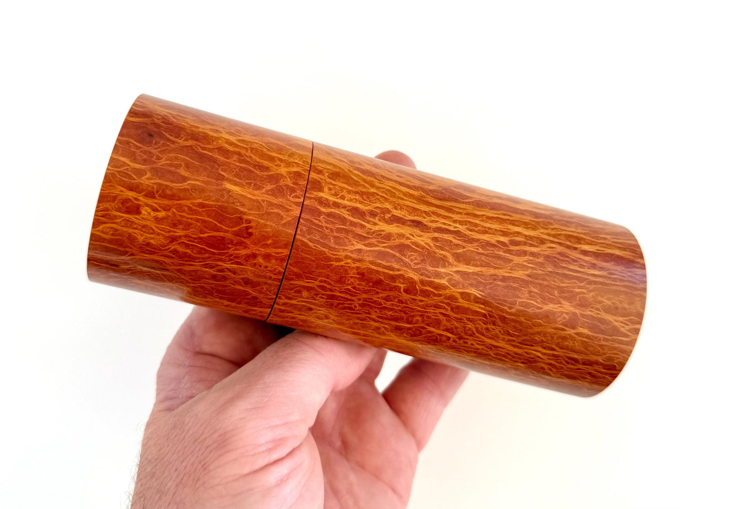 Handcrafted Lace Sheoak Pepper Grinder Set: Modern Wood Salt Mill