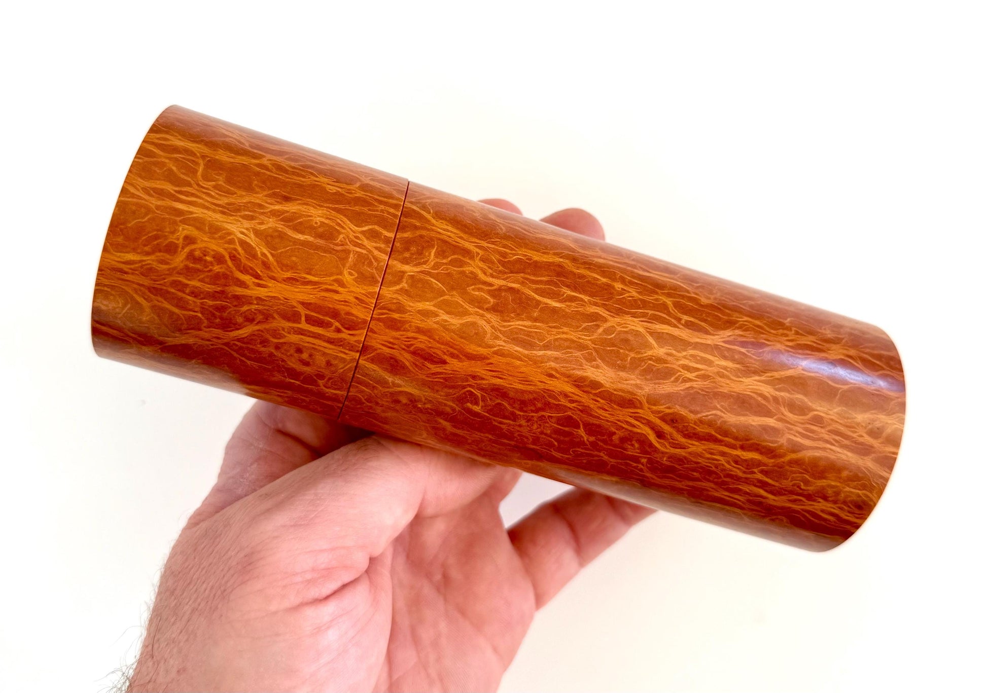 Handcrafted Lace Sheoak Pepper Grinder Set: Modern Wood Salt Mill