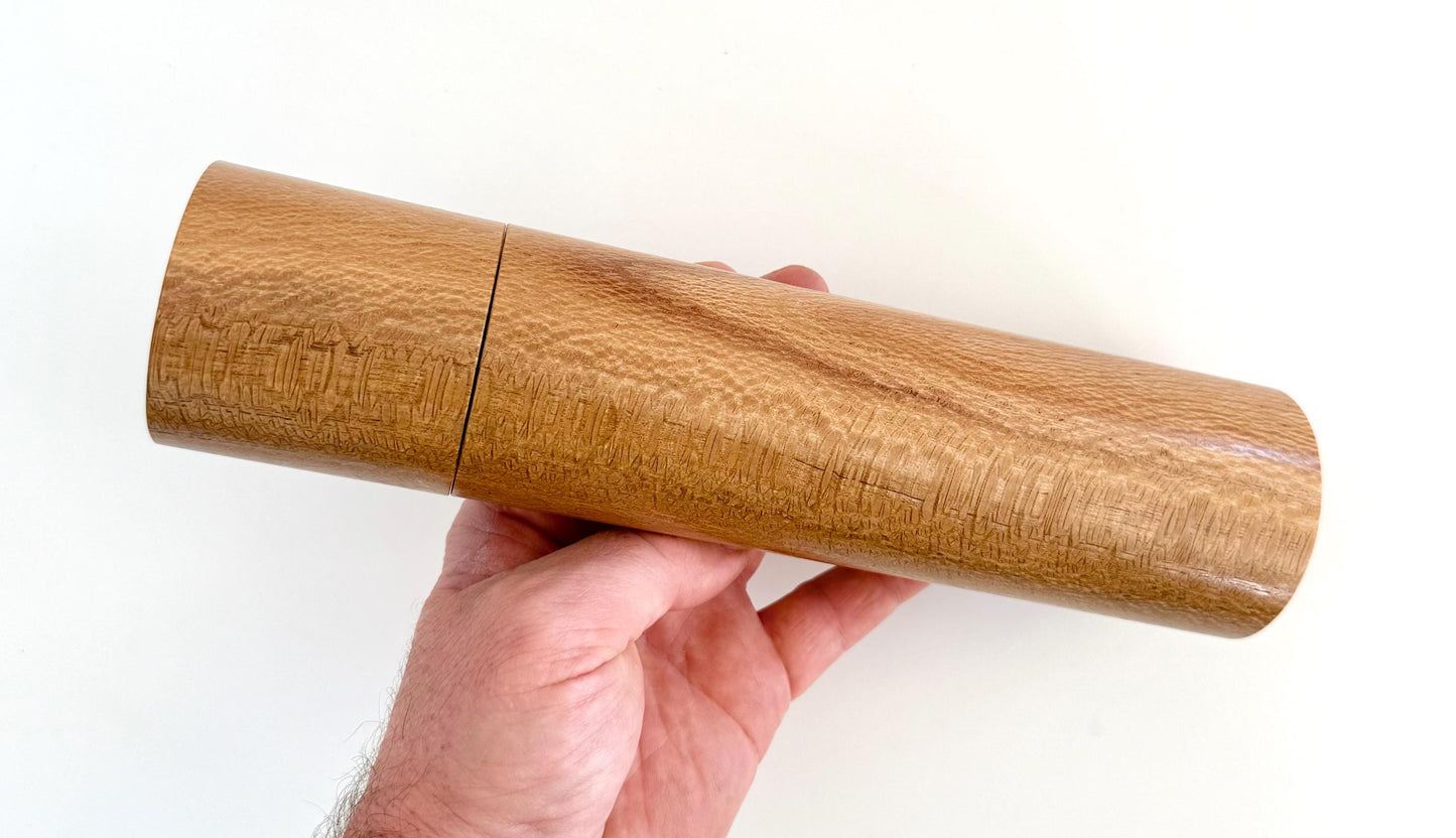 Handcrafted River Banksia Pepper Grinder Set: Modern Australian Wood Salt Mill