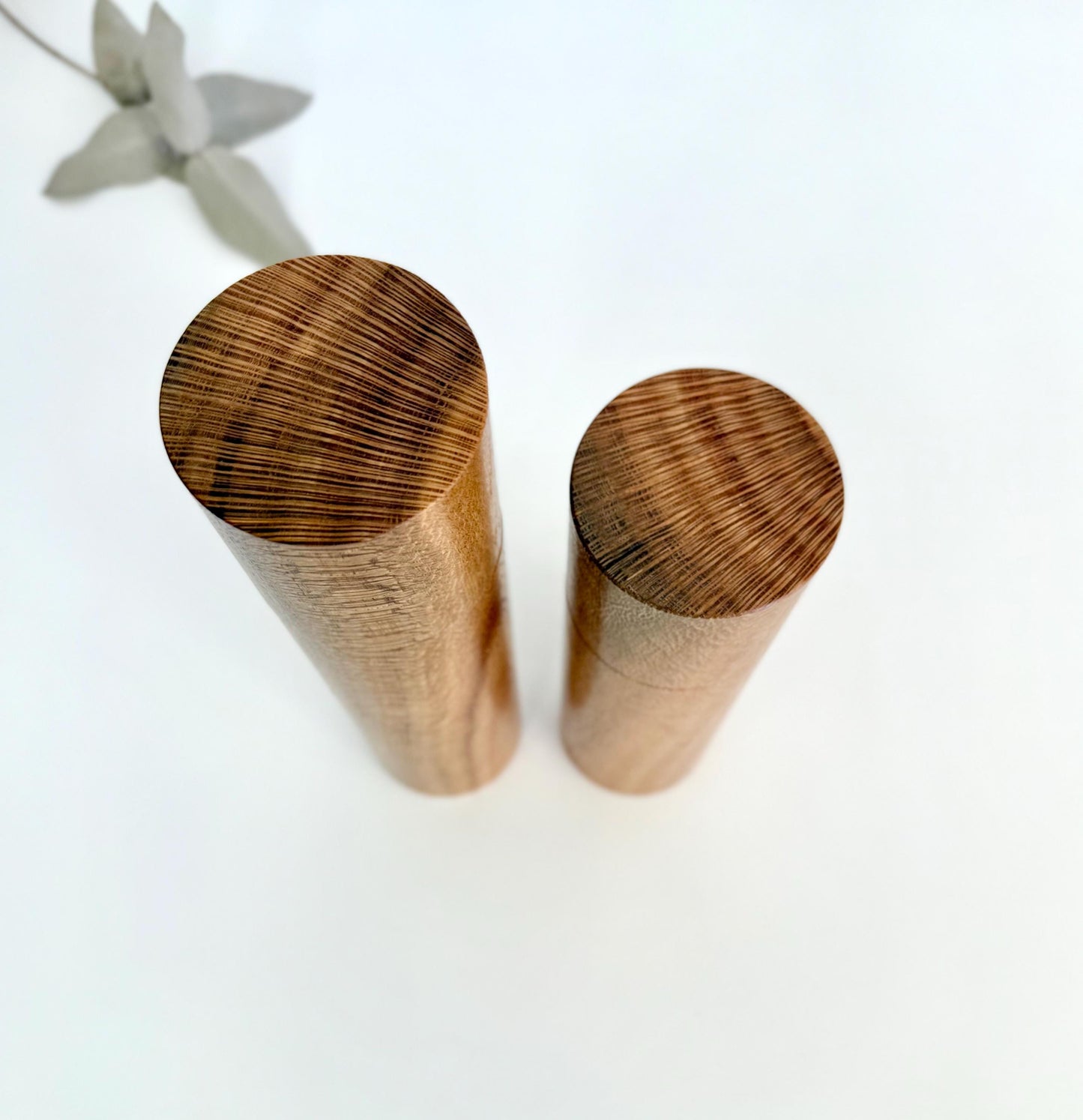 Handcrafted River Banksia Pepper Grinder Set: Modern Australian Wood Salt Mill