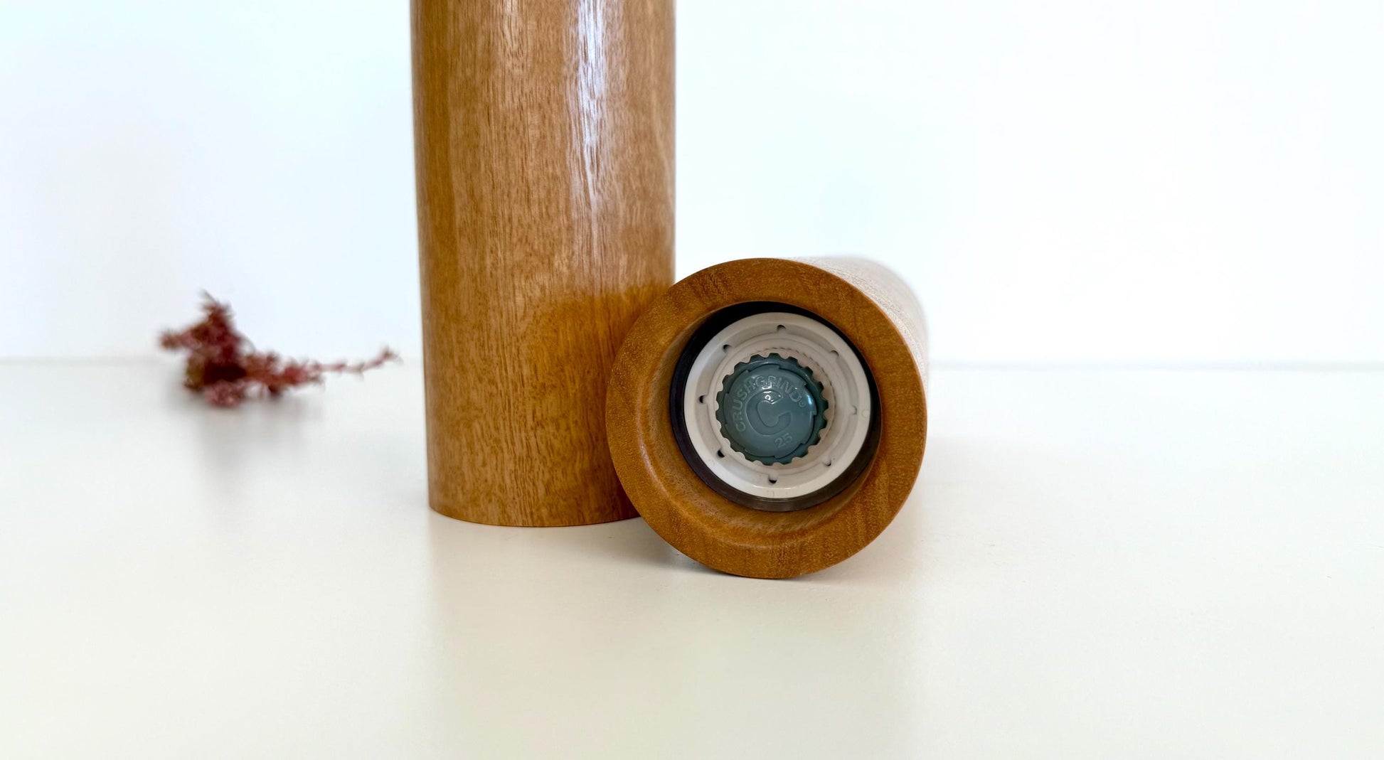 Handcrafted Blackbutt Wood Pepper Grinder Set: Adjustable Ceramic Mill