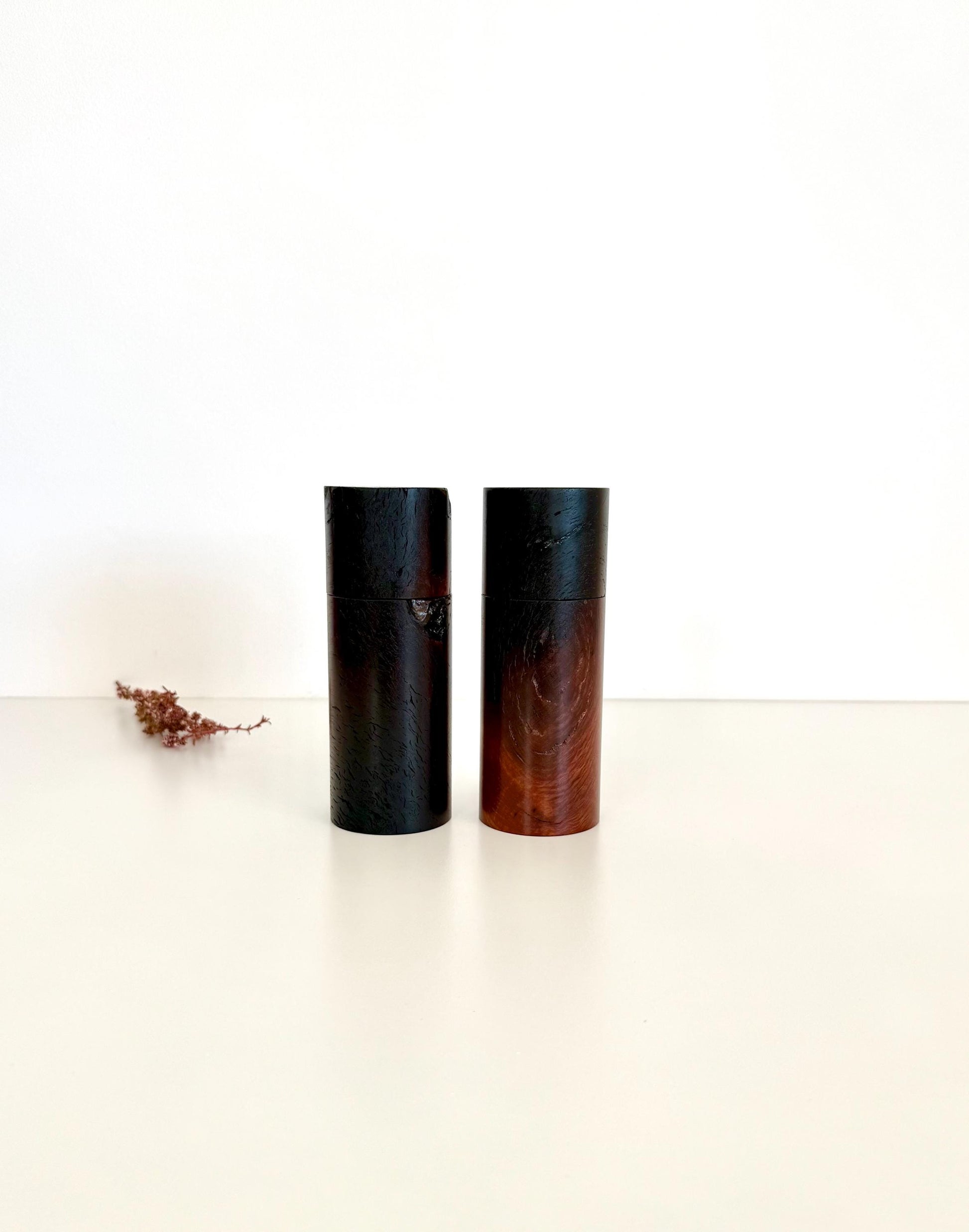 Handcrafted Bushfire Lace Sheoak Grinder Set: Australian Handmade Ceramic Mills