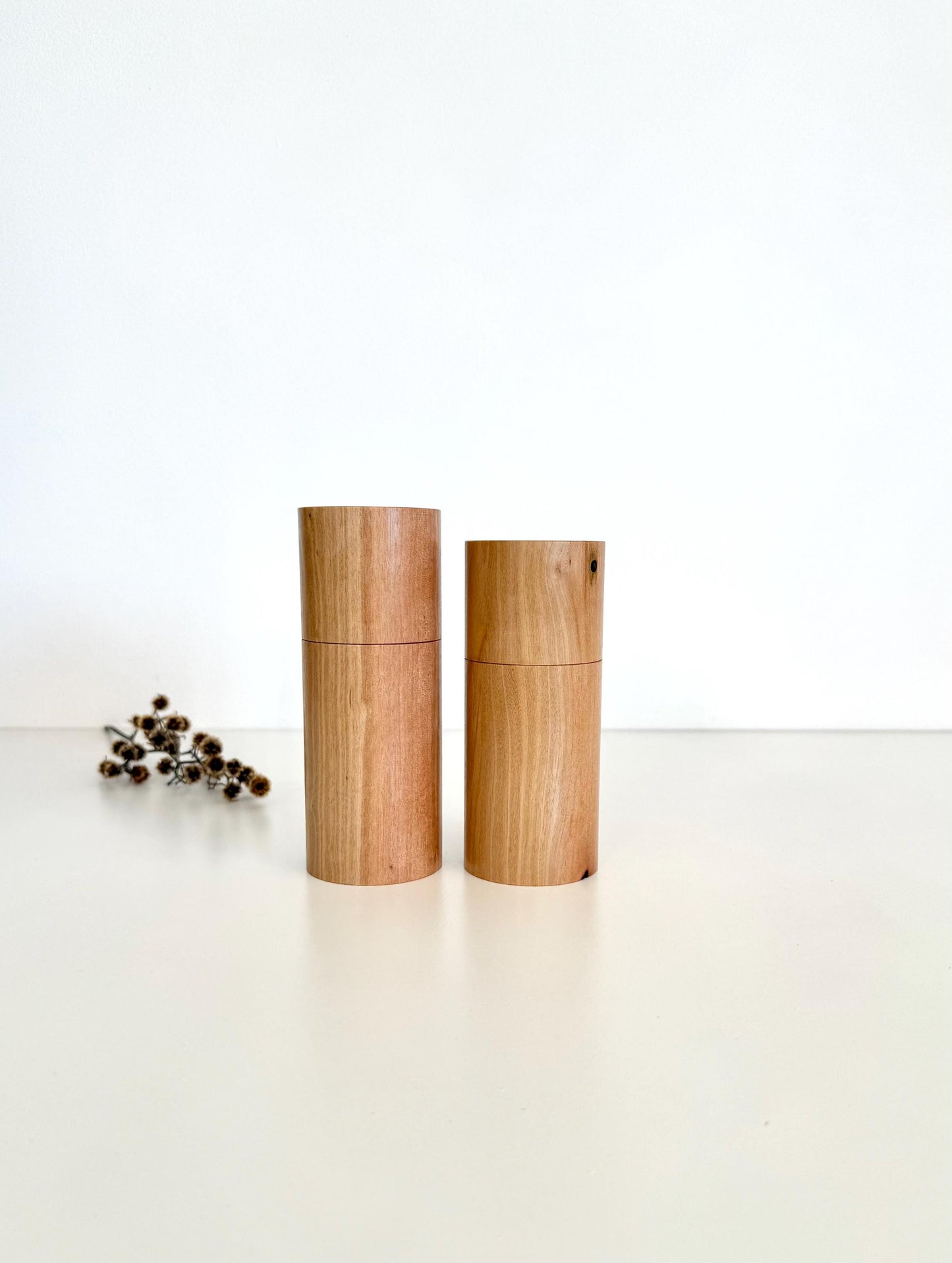 Handcrafted Bottlebrush Pepper Grinder Set: Australian Handmade Ceramic Mini Mills