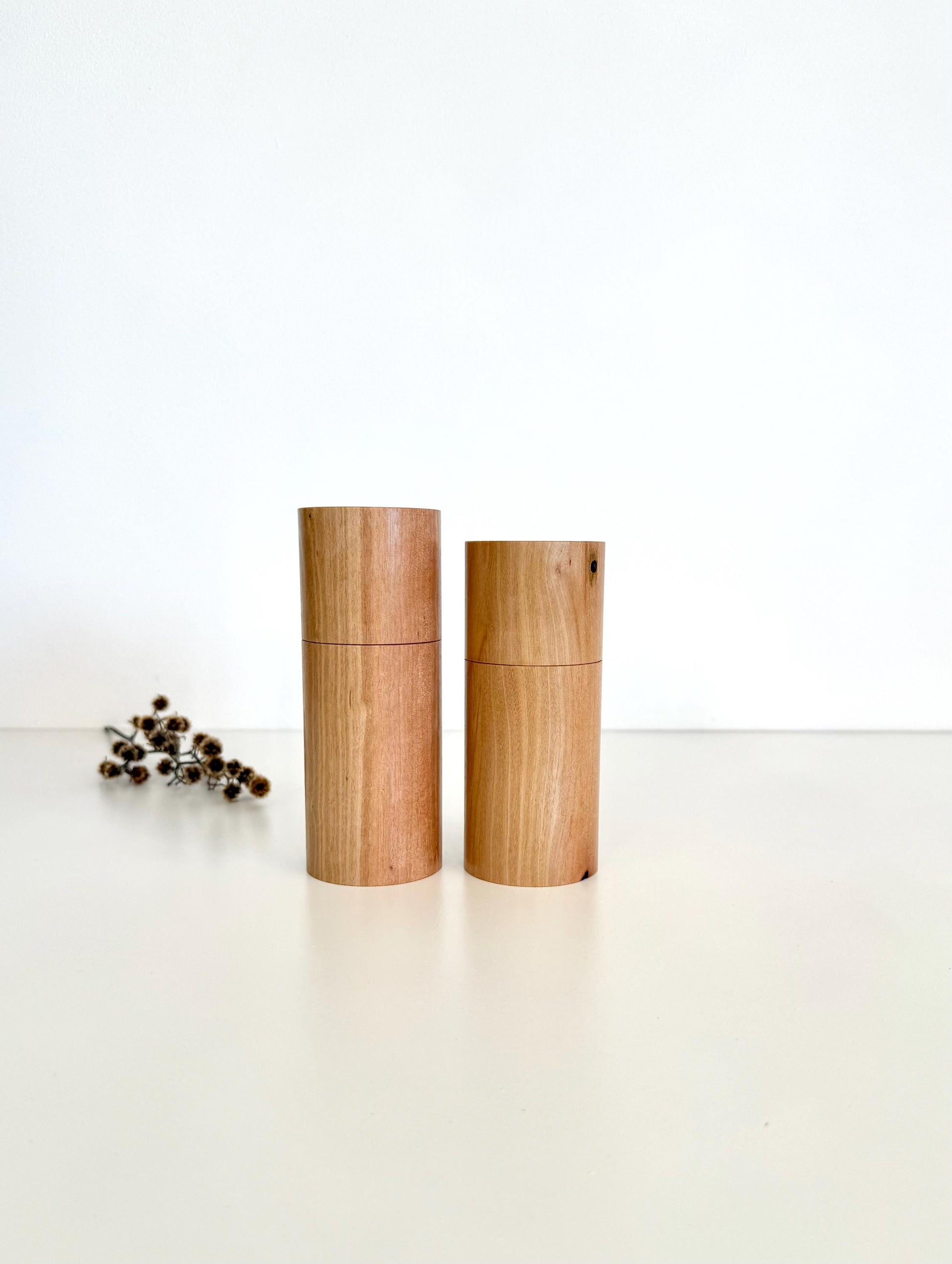 Handcrafted Bottlebrush Pepper Grinder Set: Australian Handmade Ceramic Mini Mills