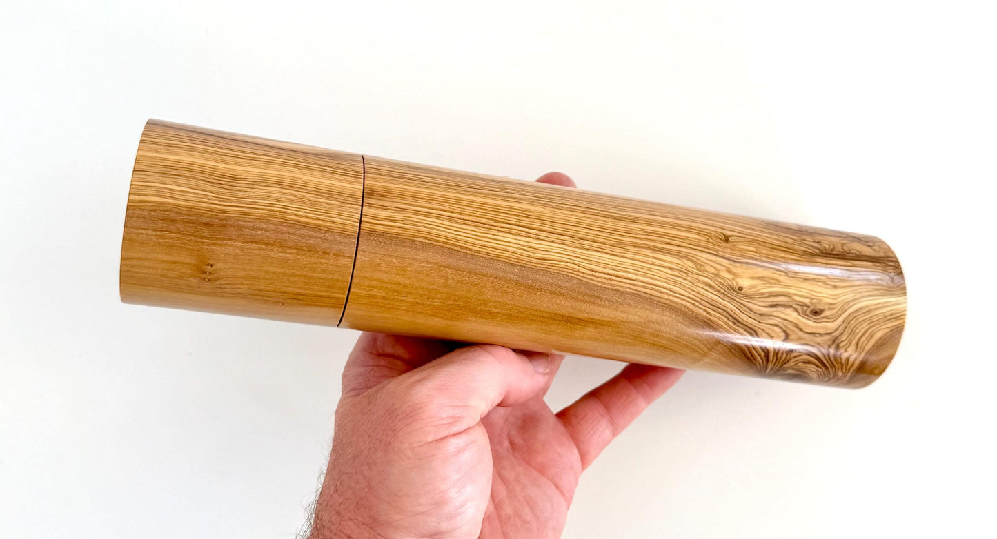 Handcrafted Olive wood Pepper Grinder: Australian Handmade Ceramic Mill