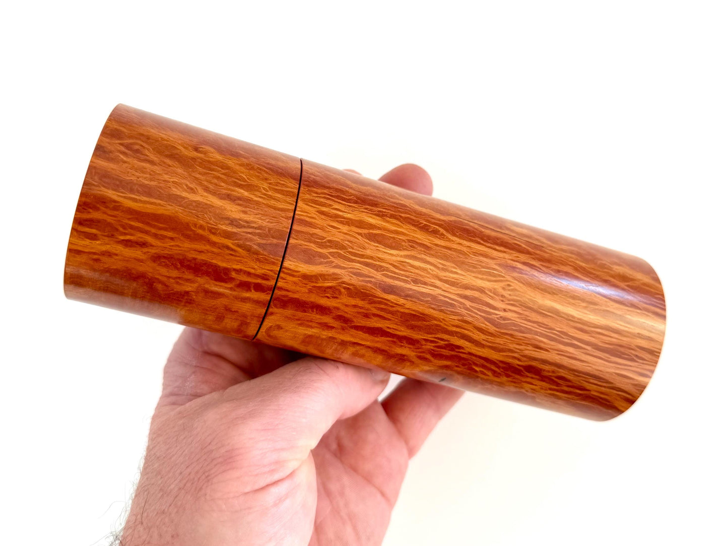 Handcrafted Lace Sheoak Pepper Grinder Set: Modern Wood Salt Mill