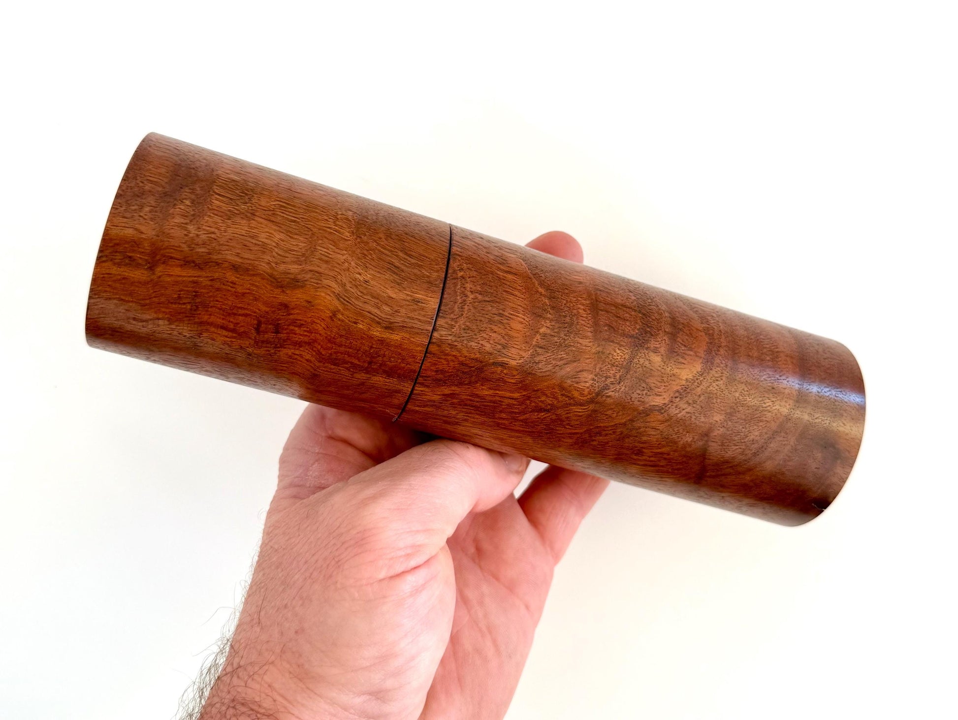Handcrafted Black Fleck Jarrah Pepper Grinder Set: Modern Wood Salt Mill