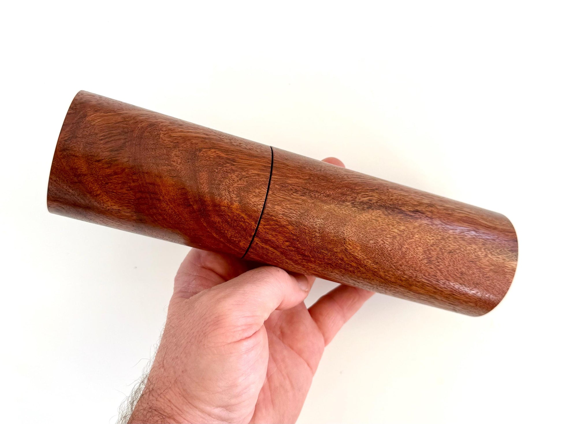 Handcrafted Black Fleck Jarrah Pepper Grinder Set: Modern Wood Salt Mill