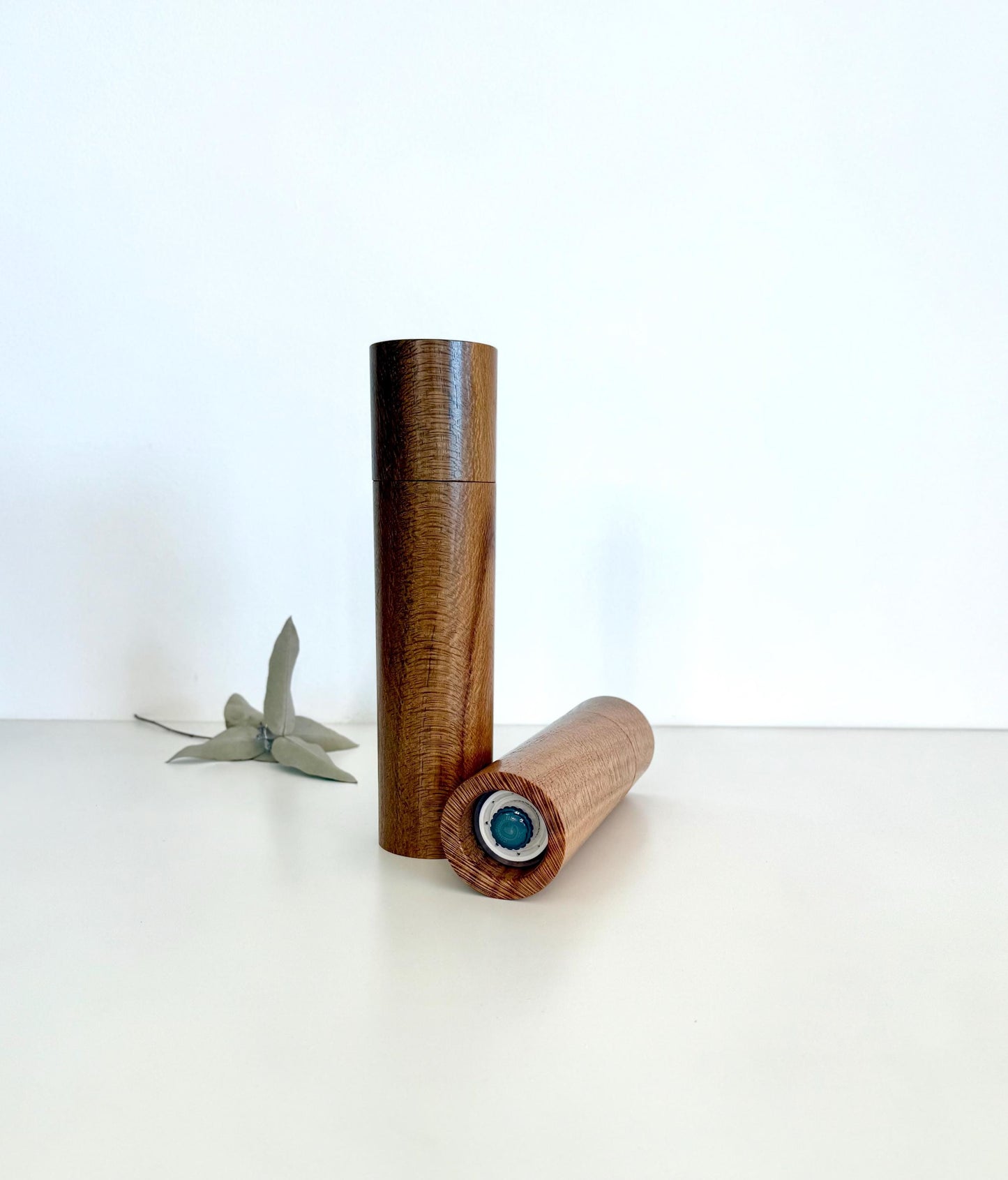 Handcrafted River Banksia Pepper Grinder Set: Modern Australian Wood Salt Mill