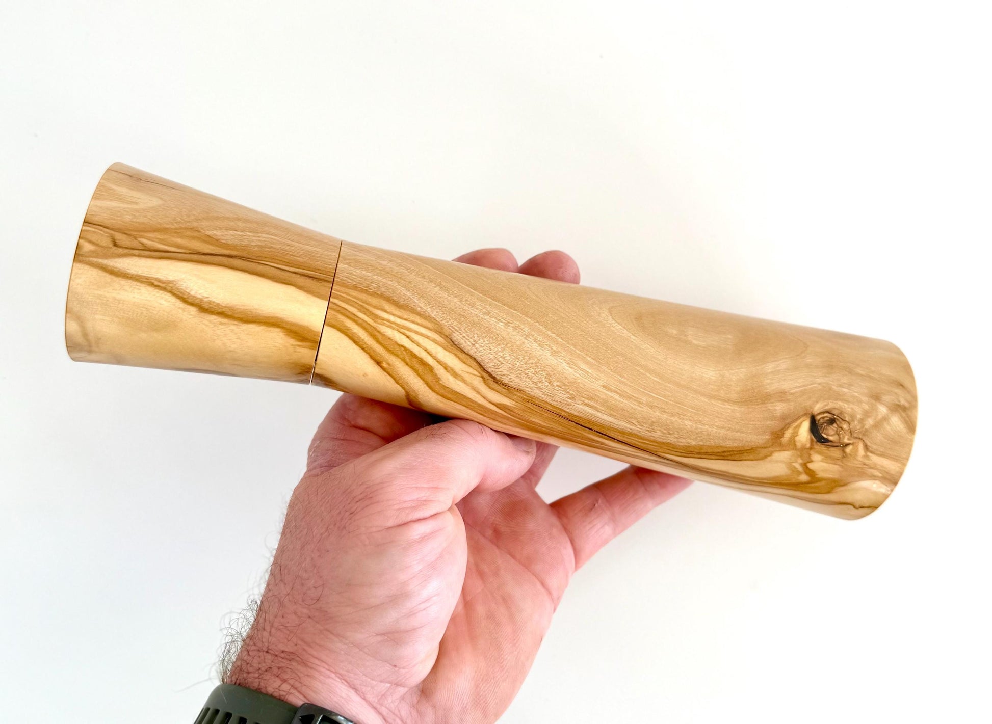 Olive Wood Pepper Grinder Set, Modern Ceramic Salt Mill