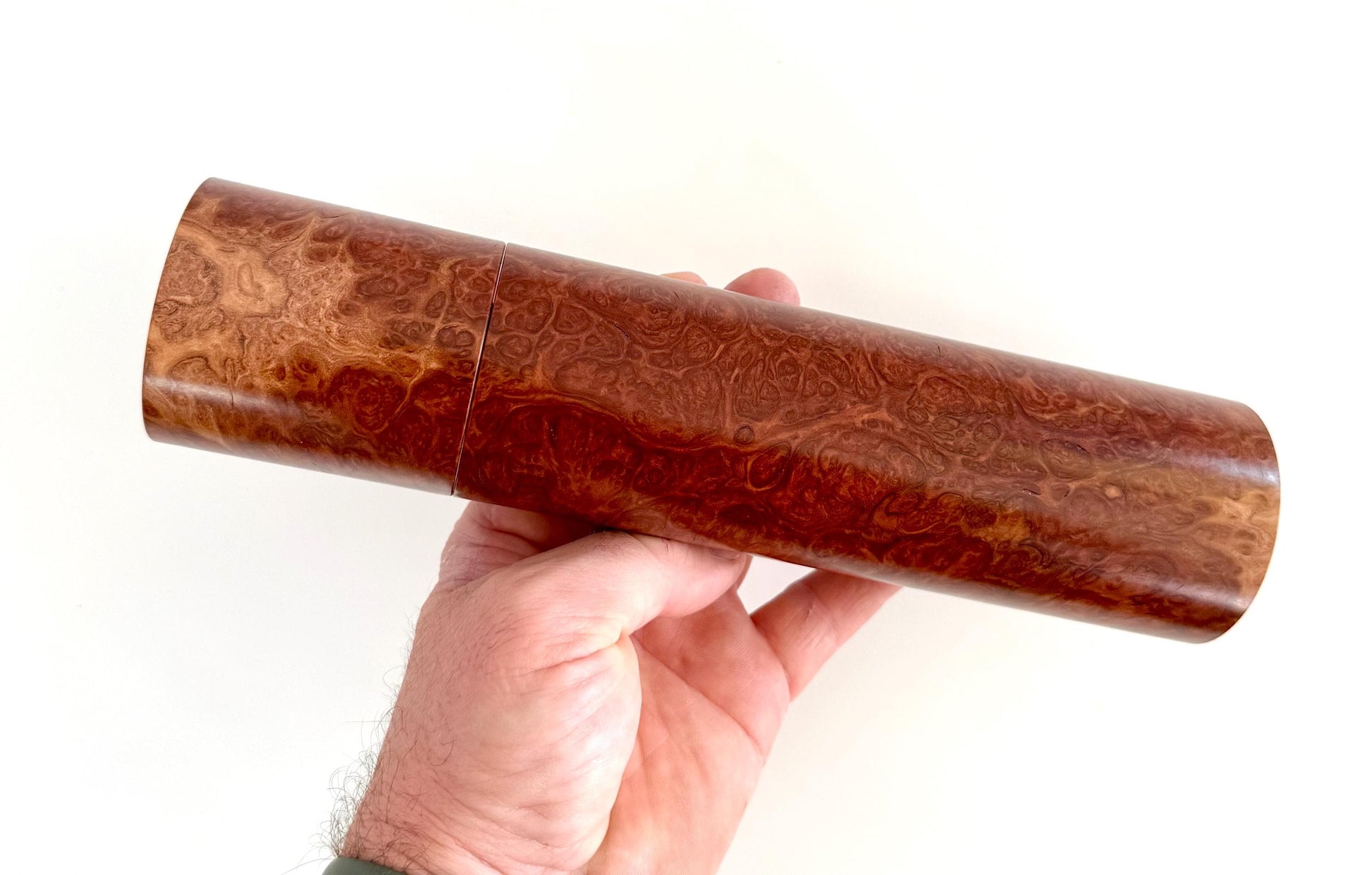 Red Mallee burl and Bimble Box burl Pepper Grinder Set, Australian Handmade Ceramic Mills