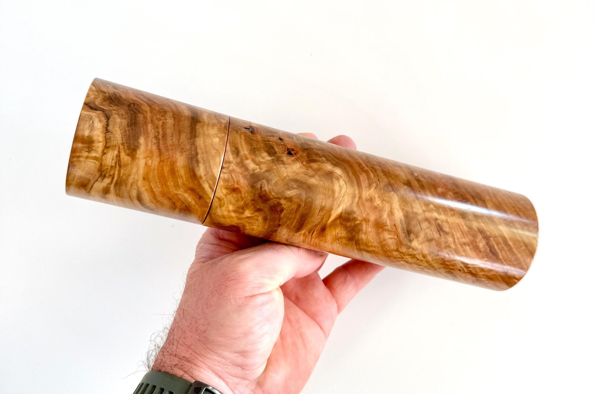 Red Mallee burl and Bimble Box burl Pepper Grinder Set, Australian Handmade Ceramic Mills