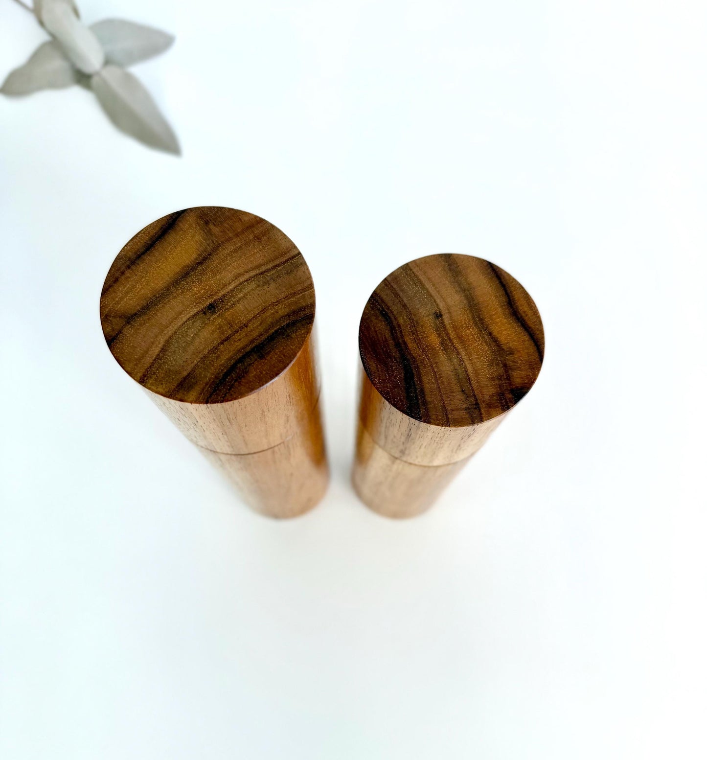 Tasmanian Blackwood Pepper Grinder Set, Australian Handmade Ceramic Mills