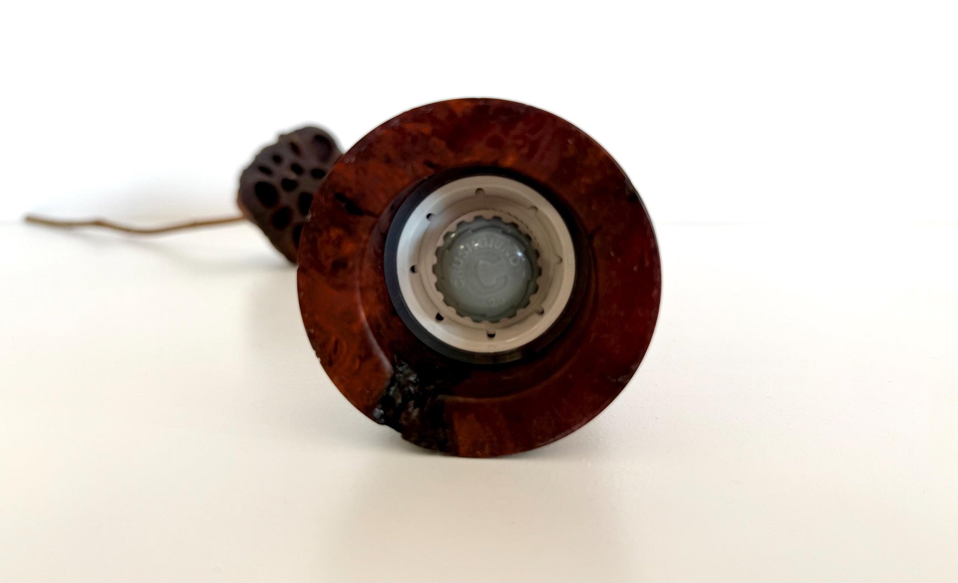 Handcrafted Jarrah Burl Wood Pepper Grinder, Modern Ceramic Mill