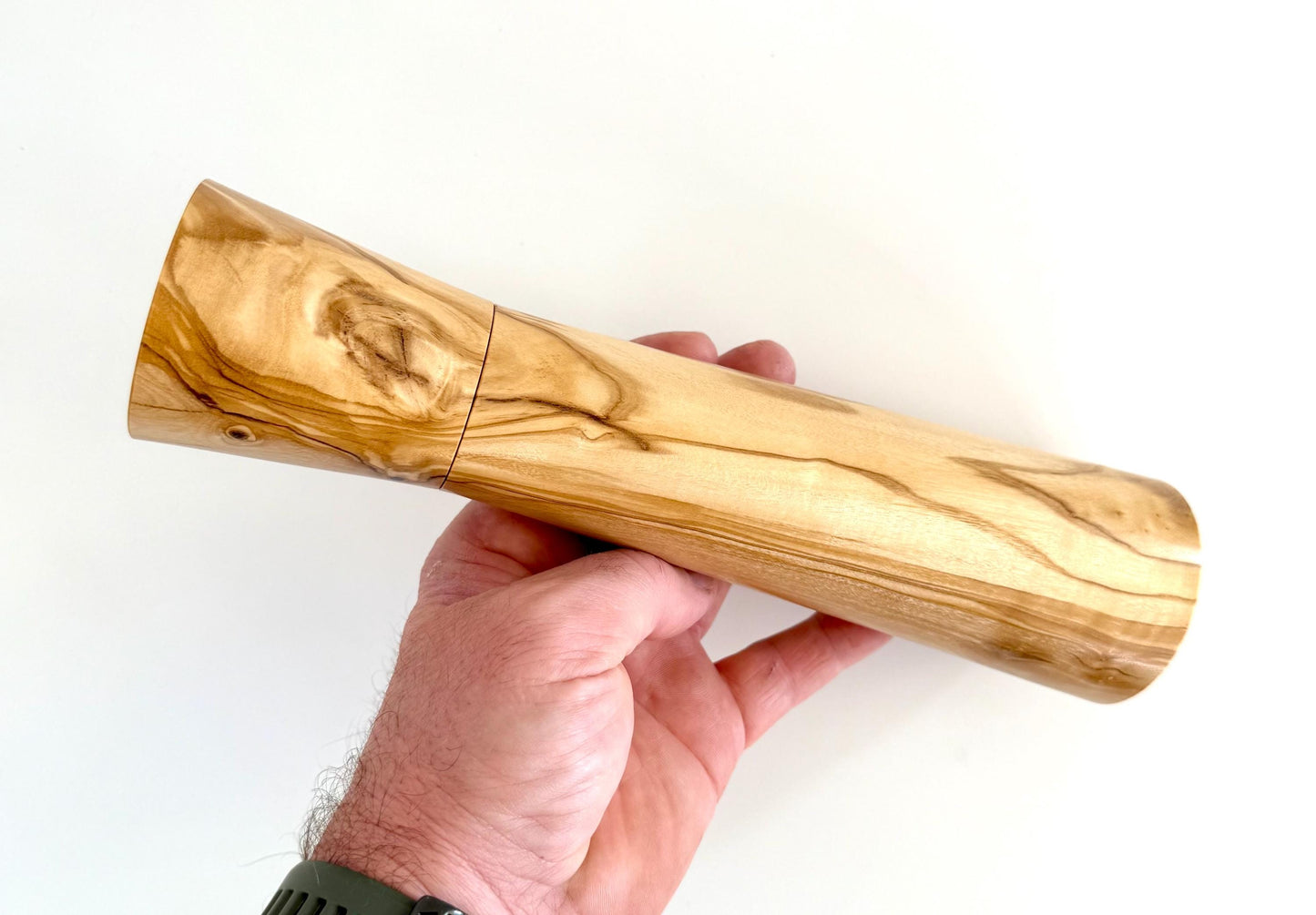 Olive Wood Pepper Grinder Set, Modern Ceramic Salt Mill