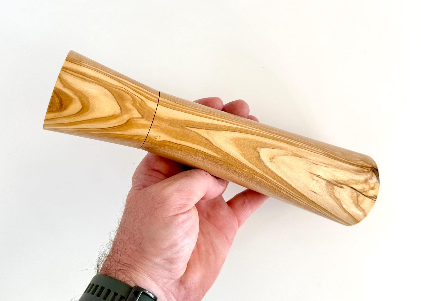 Olive Wood Pepper Grinder Set, Modern Ceramic Salt Mill