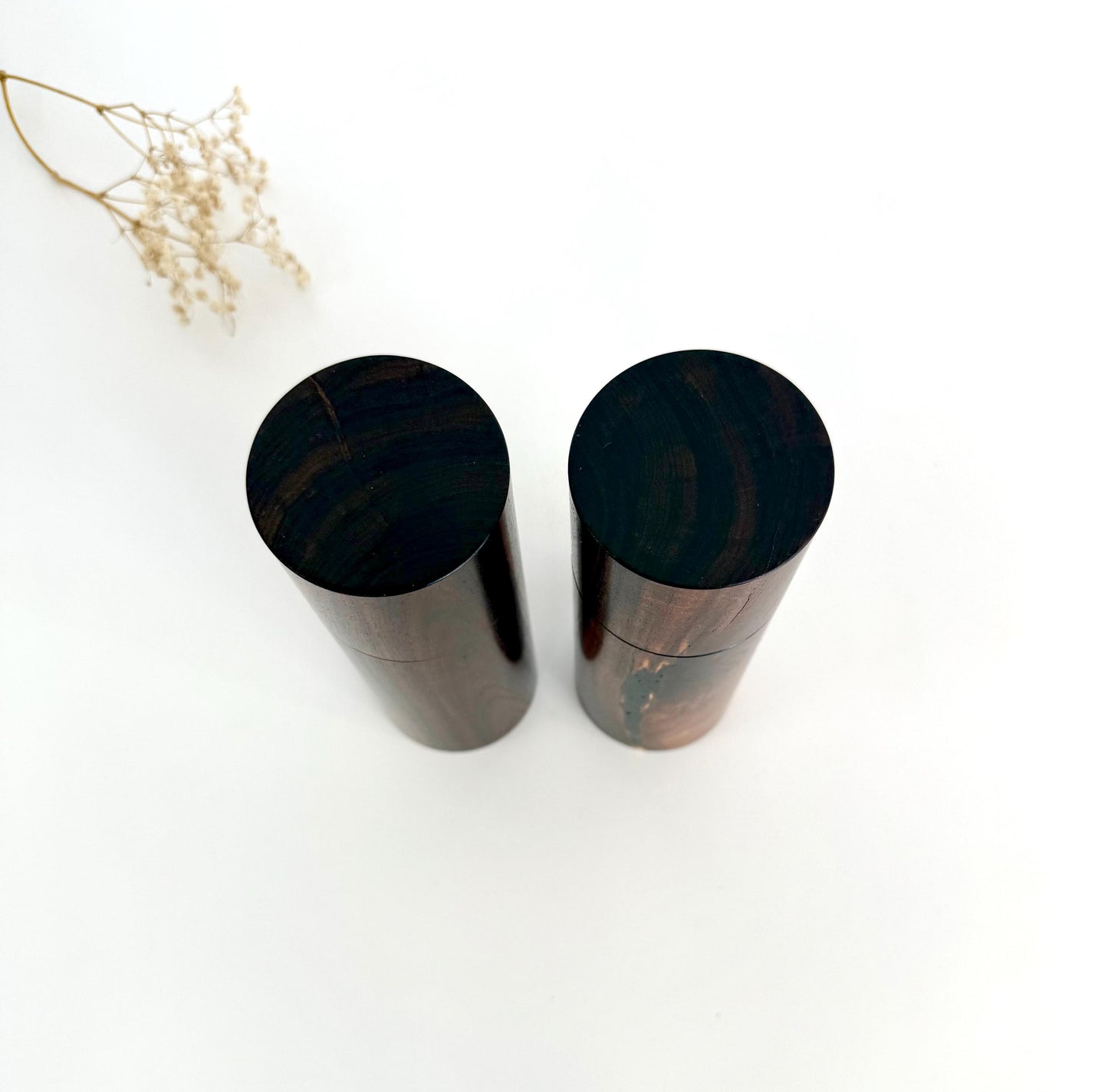 Western Myall timber Pepper Grinder Set, Modern Ceramic Salt Mill