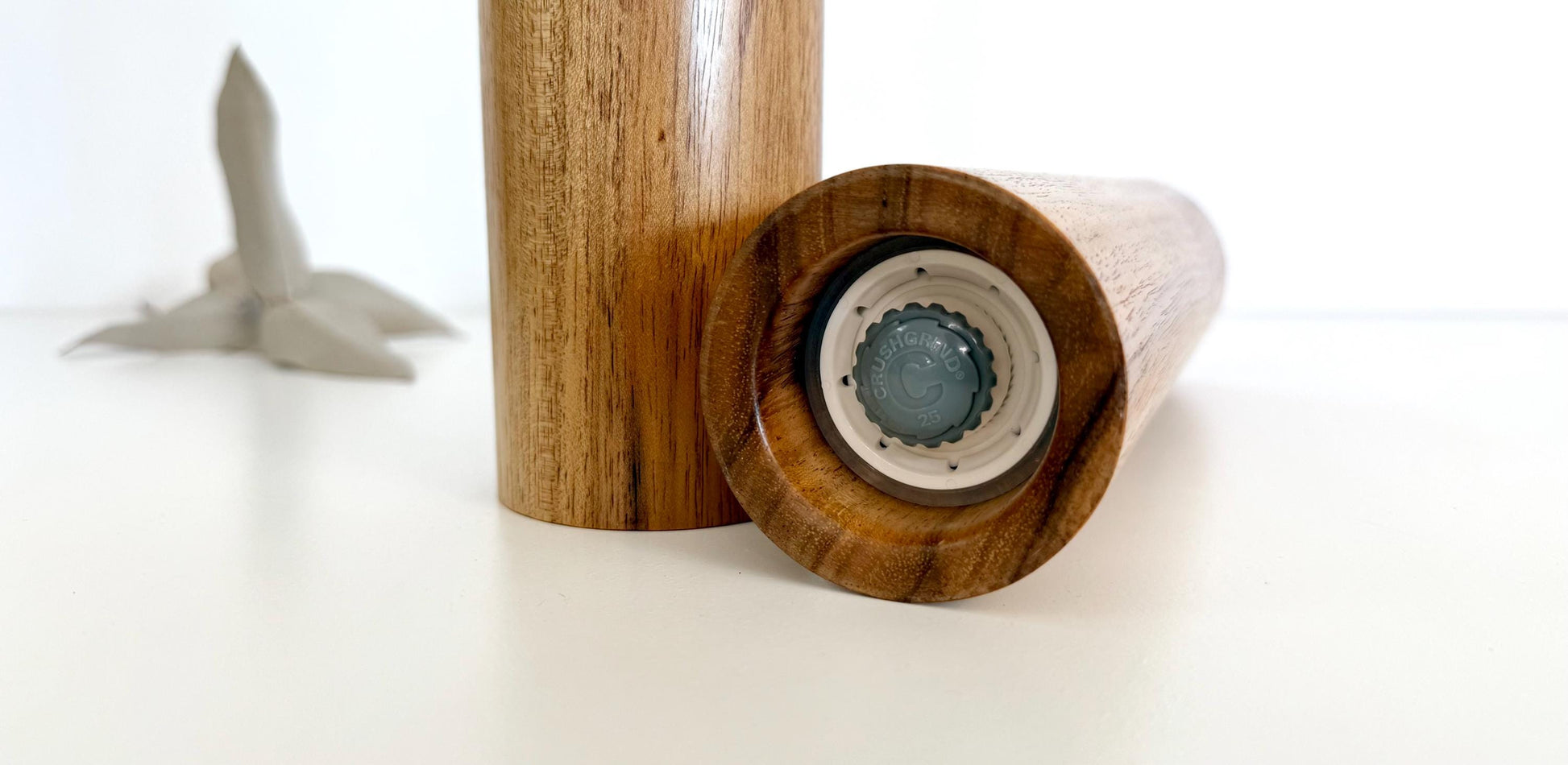 Tasmanian Blackwood Pepper Grinder Set, Australian Handmade Ceramic Mills