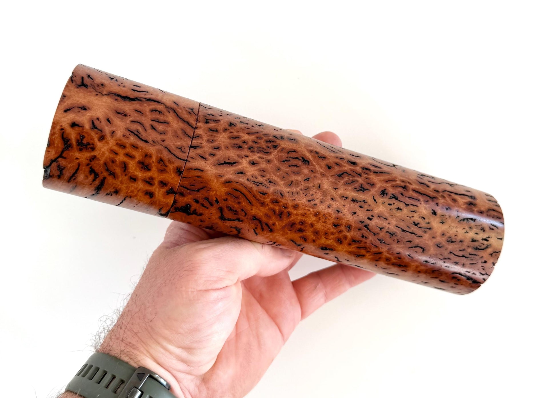 Wandoo burl Pepper Grinder Set, Australian Handmade Ceramic Mills