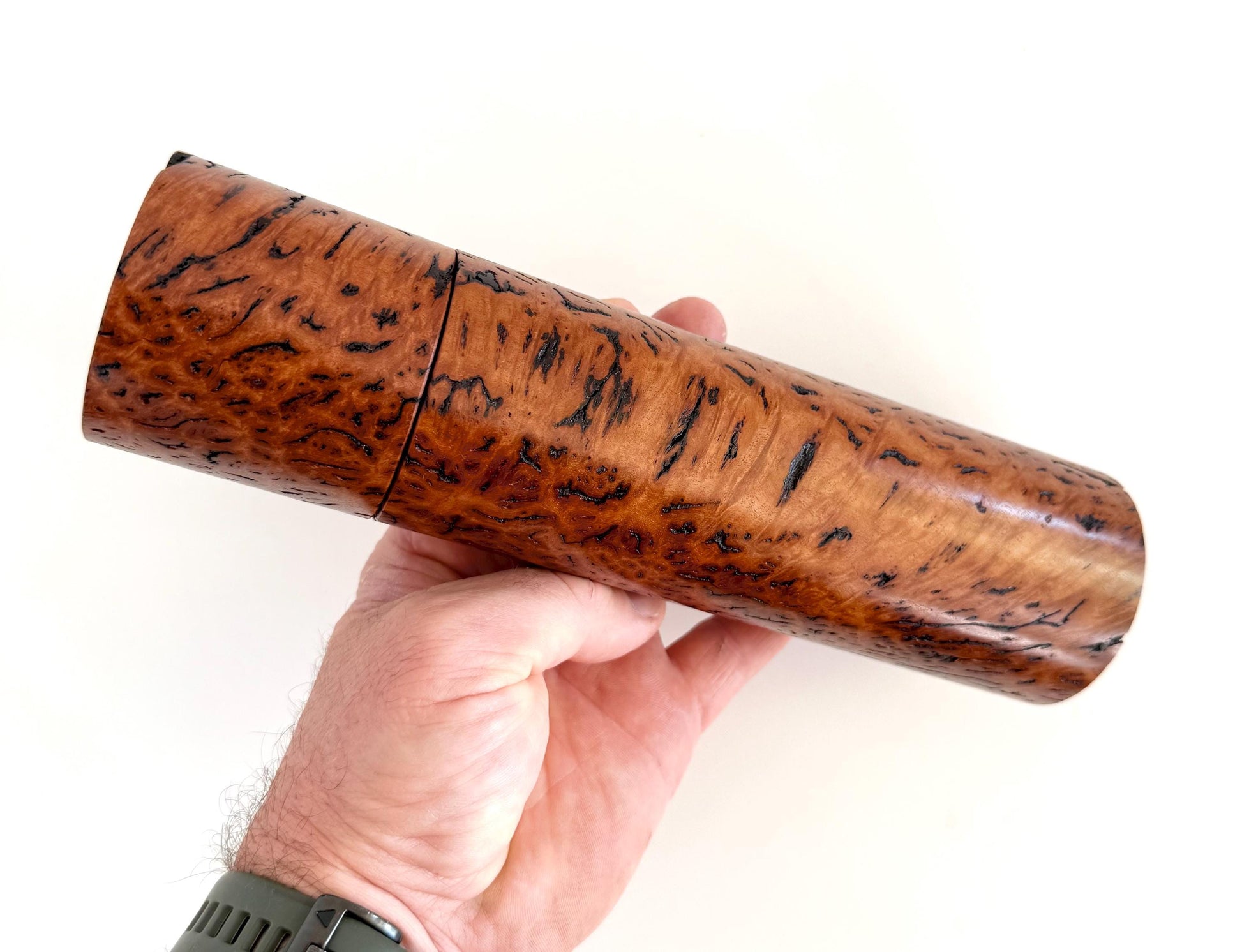 Wandoo burl Pepper Grinder Set, Australian Handmade Ceramic Mills