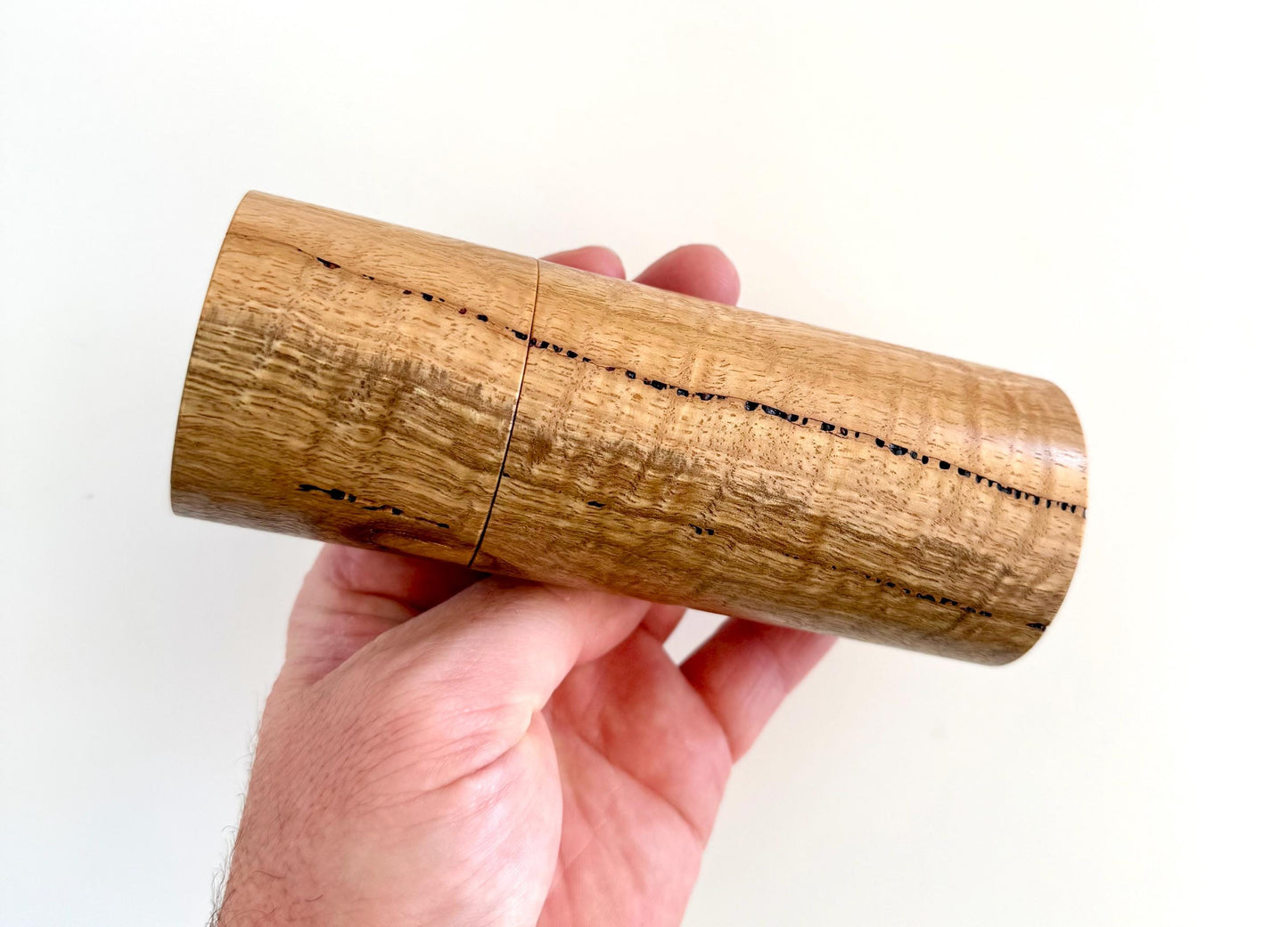Handcrafted Jarrah Burl and Marri Pepper Grinder Set: Modern Wood Salt Mill