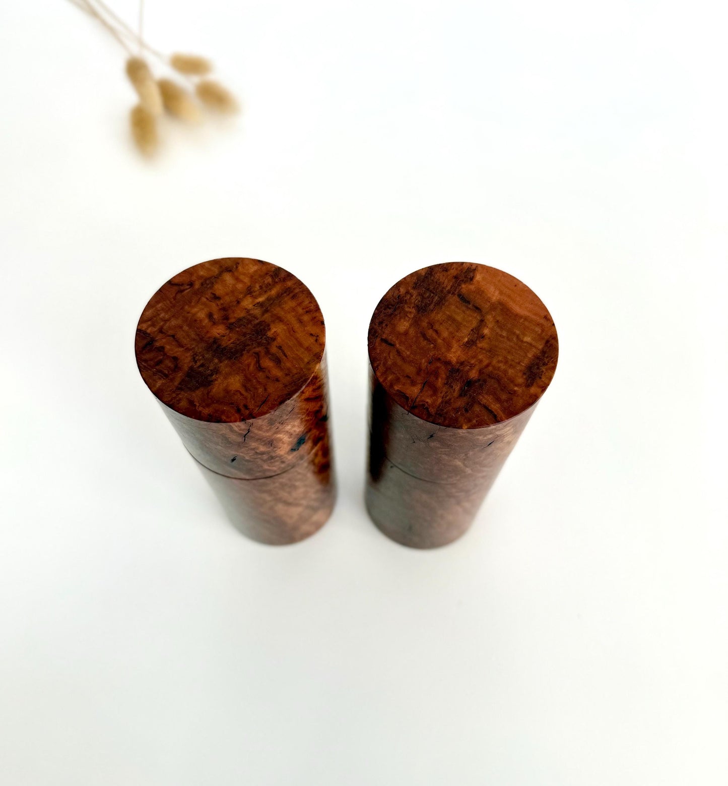 Handcrafted Gimlet Pepper Grinder Set: Modern Wood Salt Mill