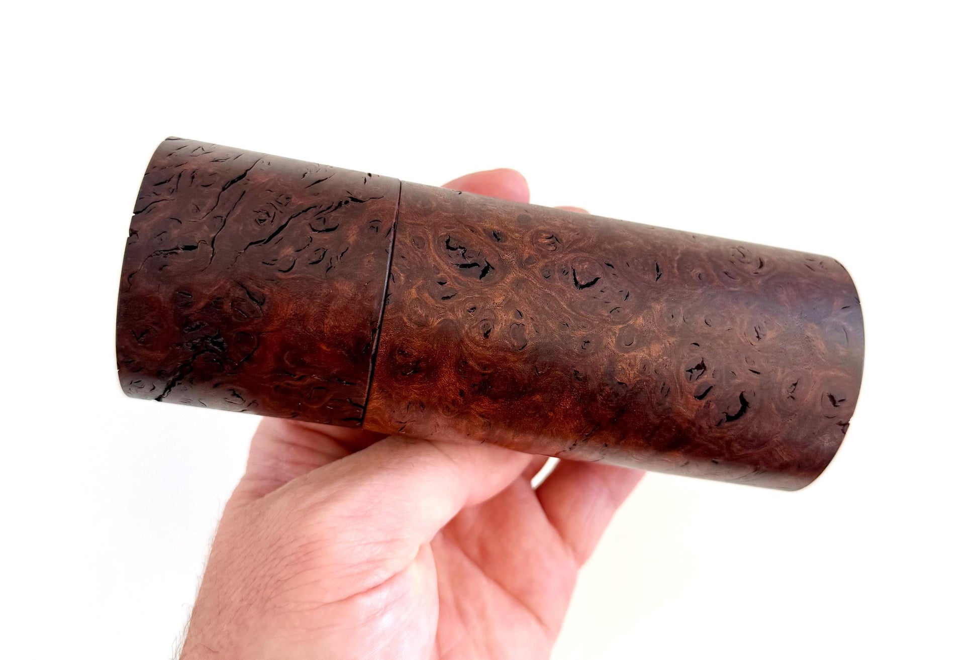 Handcrafted Jarrah Burl and Marri Pepper Grinder Set: Modern Wood Salt Mill
