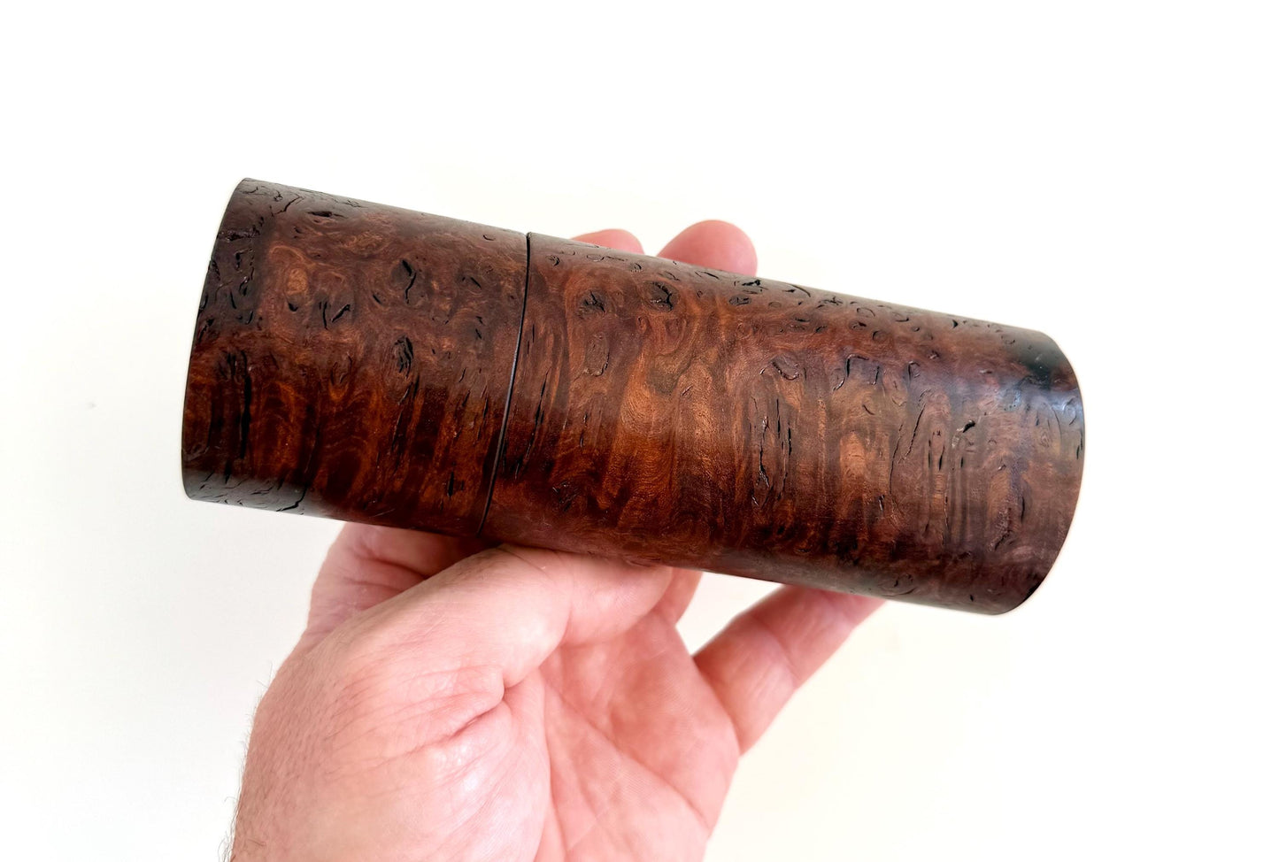 Handcrafted Jarrah Burl and Marri Pepper Grinder Set: Modern Wood Salt Mill