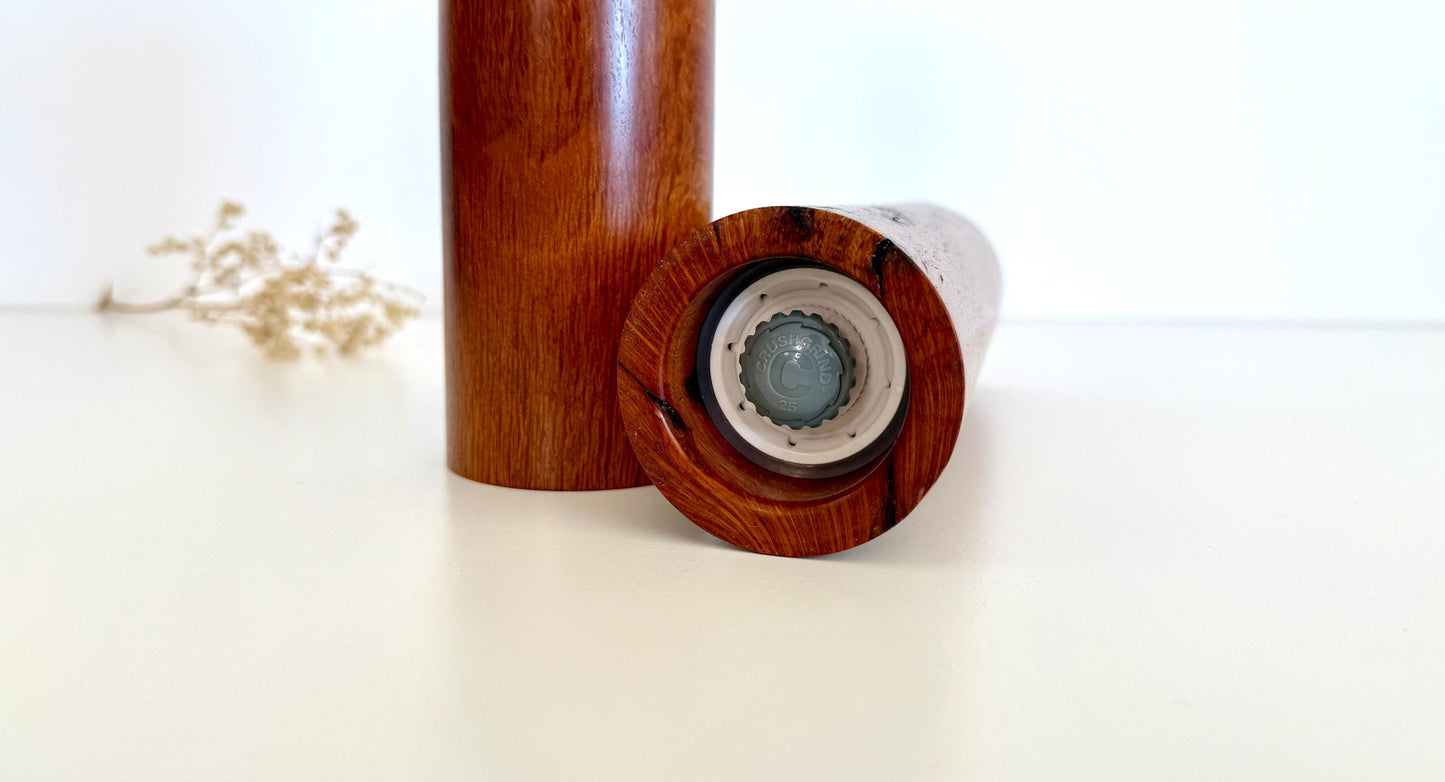 Lace Sheoak Pepper Grinder Set, Modern Ceramic Salt Mill
