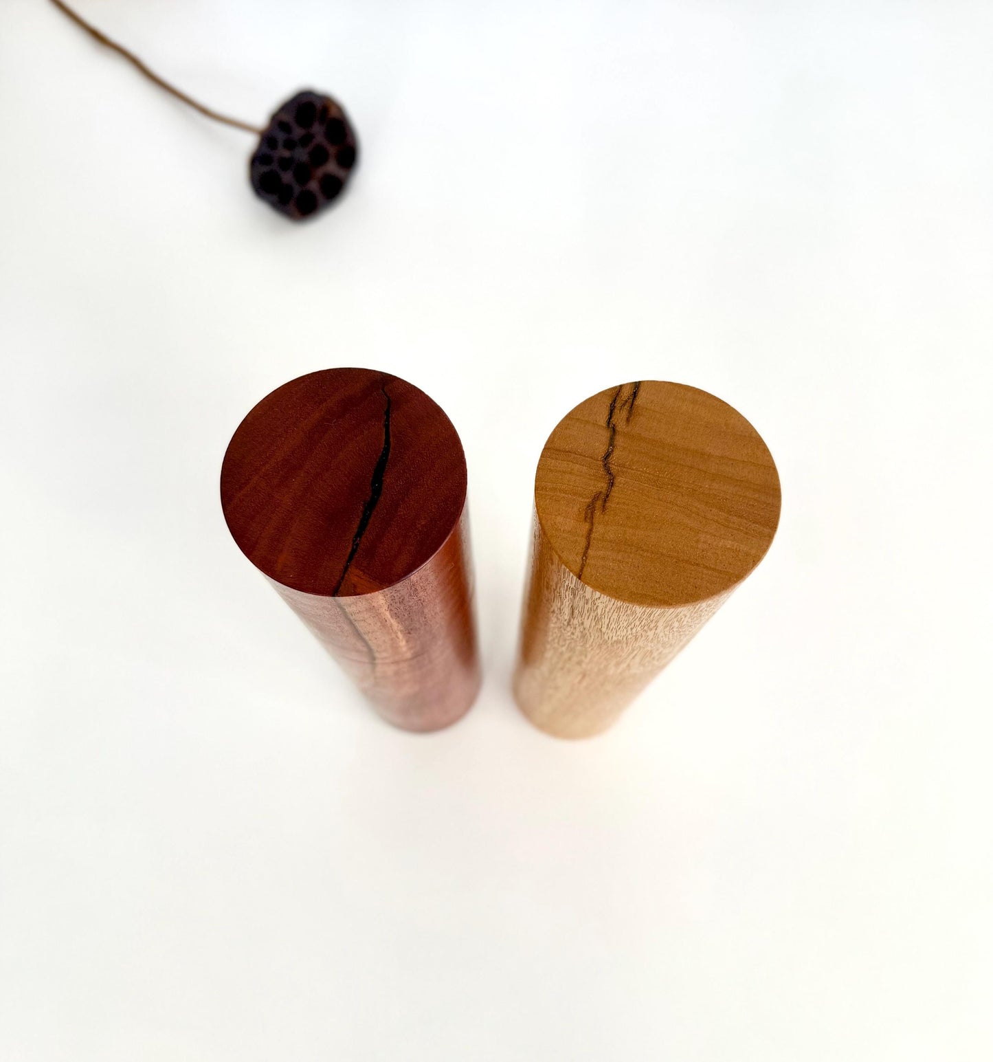 Handcrafted Jarrah and Blackbutt Pepper Grinder Set: Modern Wood Salt Mill