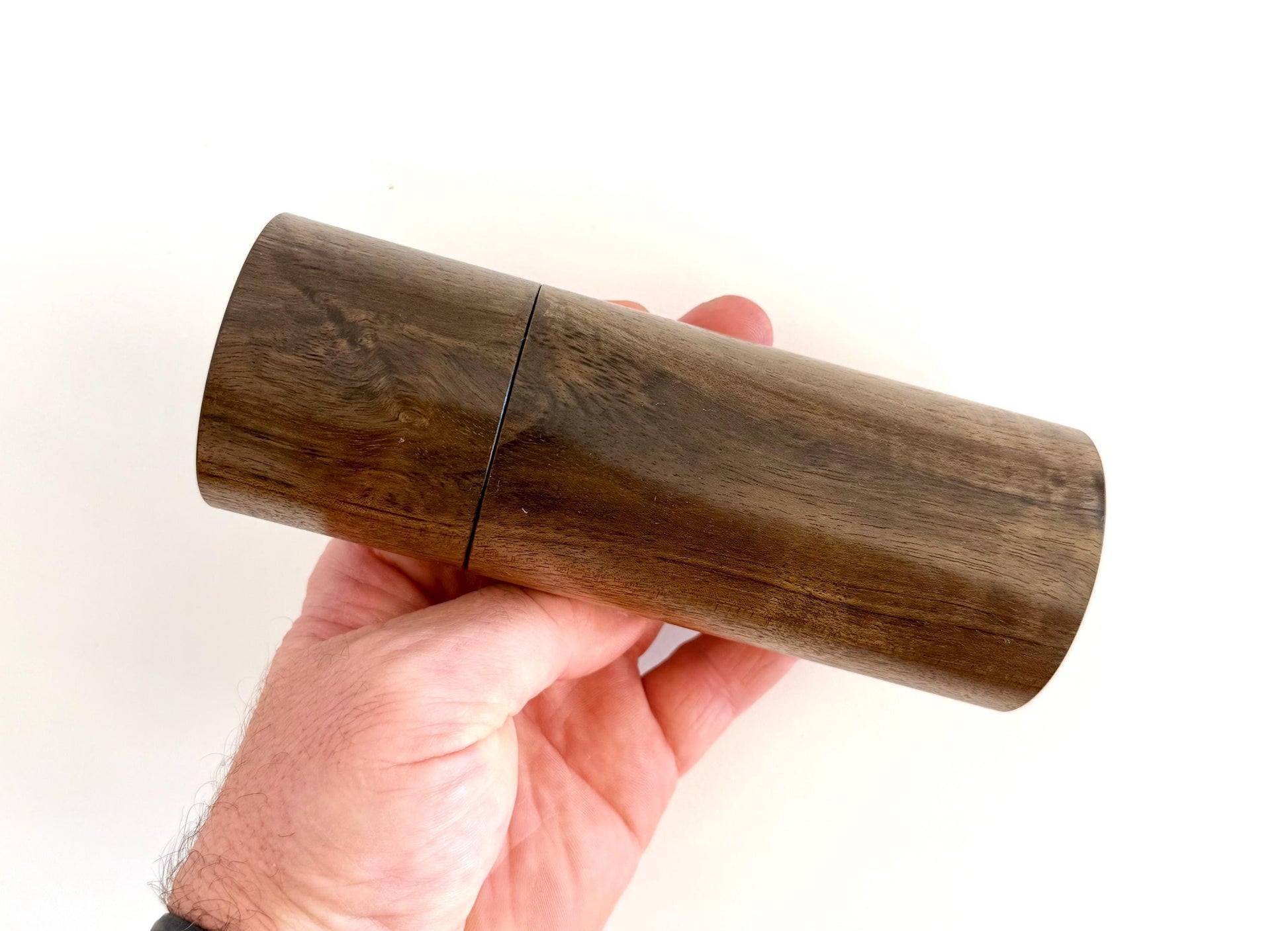 Handcrafted Blackbutt and Walnut Pepper Grinder Set: Modern Wood Salt Mill