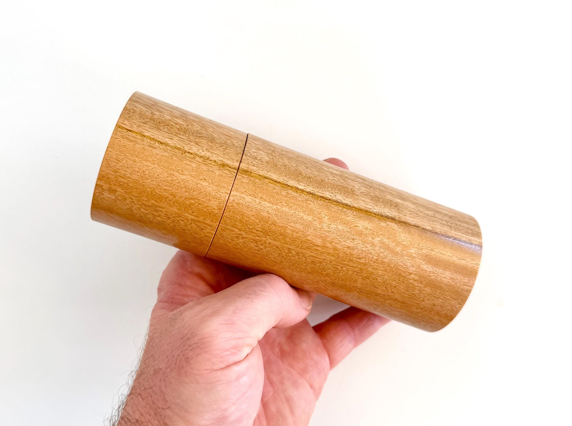 Handcrafted Blackbutt and Walnut Pepper Grinder Set: Modern Wood Salt Mill