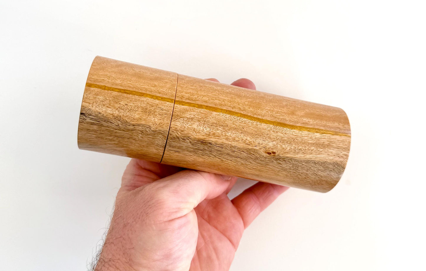 Handcrafted Blackbutt and Walnut Pepper Grinder Set: Modern Wood Salt Mill
