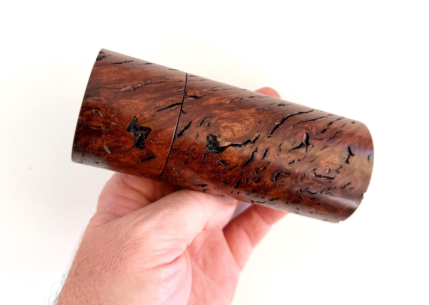 Handcrafted Jarrah Burl and Sugar Gum Mini Grinder Set: Modern Wood Salt Mill