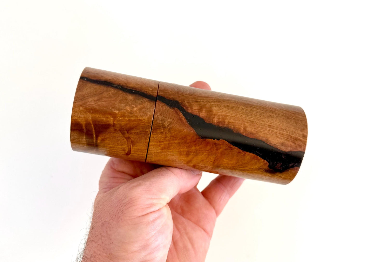 Handcrafted Goldfields Blackbutt Pepper Grinder Set: Modern Wood Salt Mill