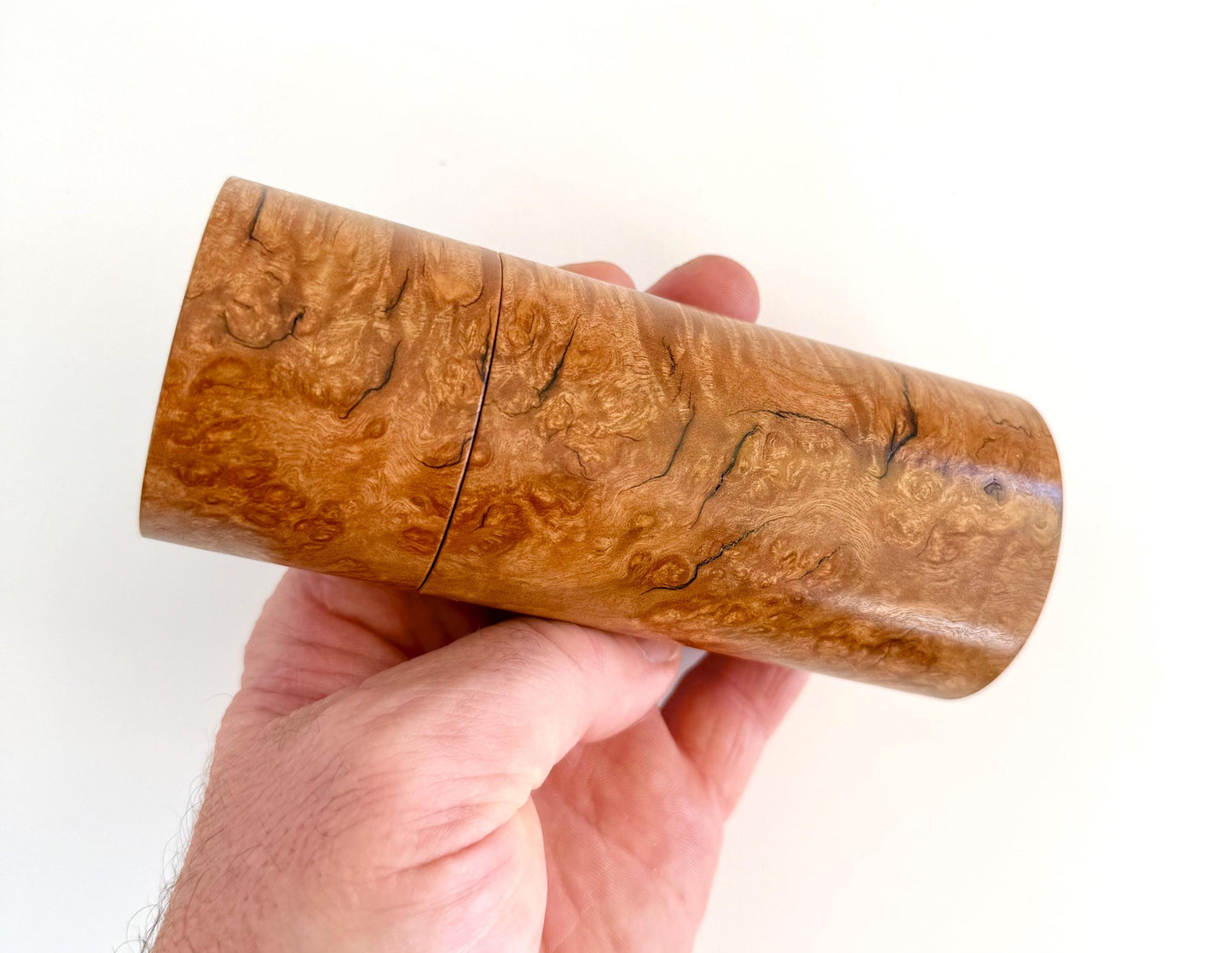 Handcrafted Jarrah Burl and Sugar Gum Mini Grinder Set: Modern Wood Salt Mill